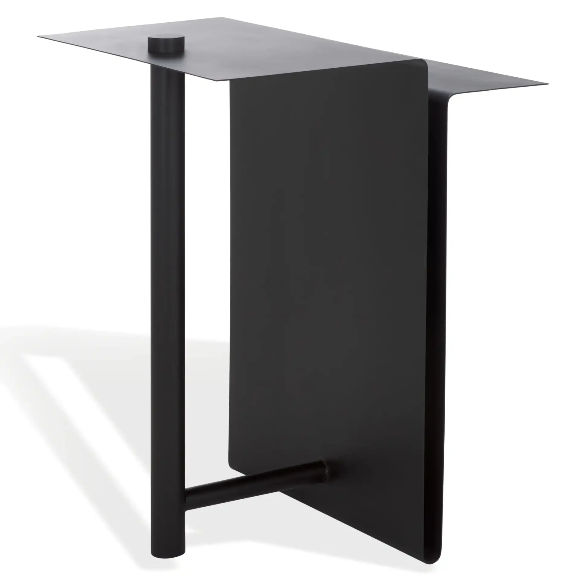 Aldwyn Metal Accent Table in Black, detail view