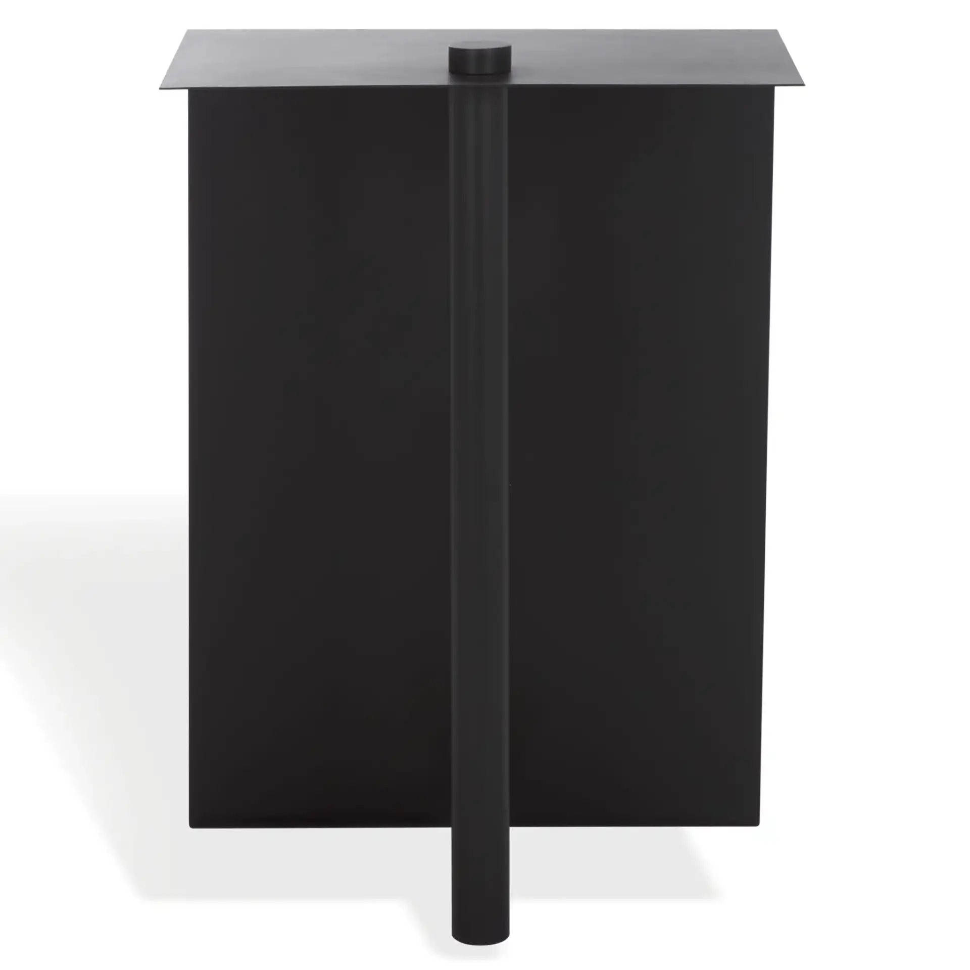 Aldwyn Metal Accent Table in Black, detail view