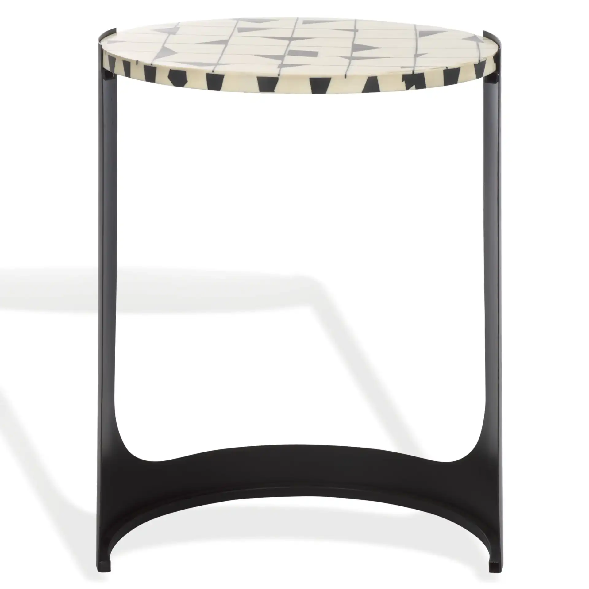 Tomlinson Resin Top Accent Table in Black / White, detail view