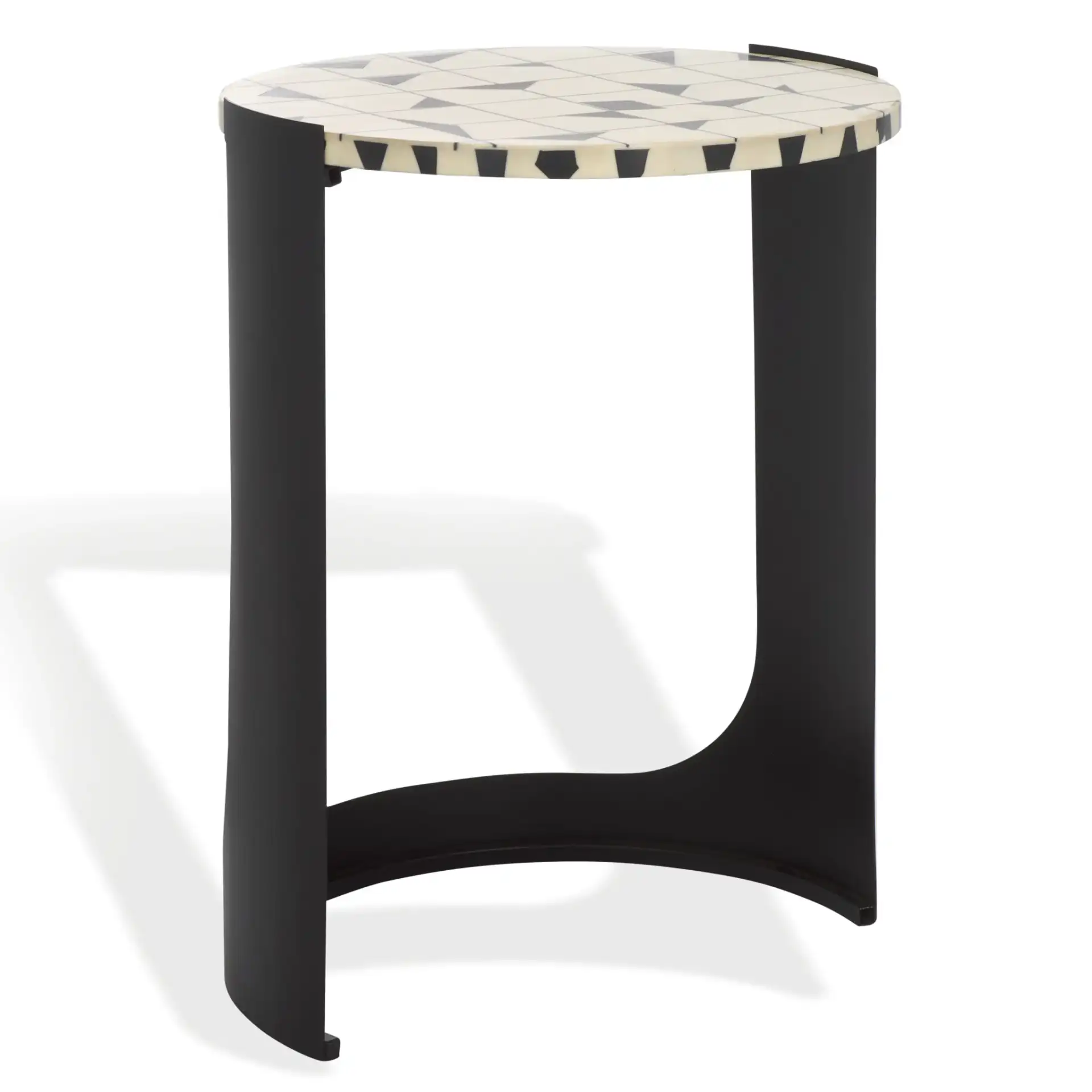 Tomlinson Resin Top Accent Table in Black / White, detail view