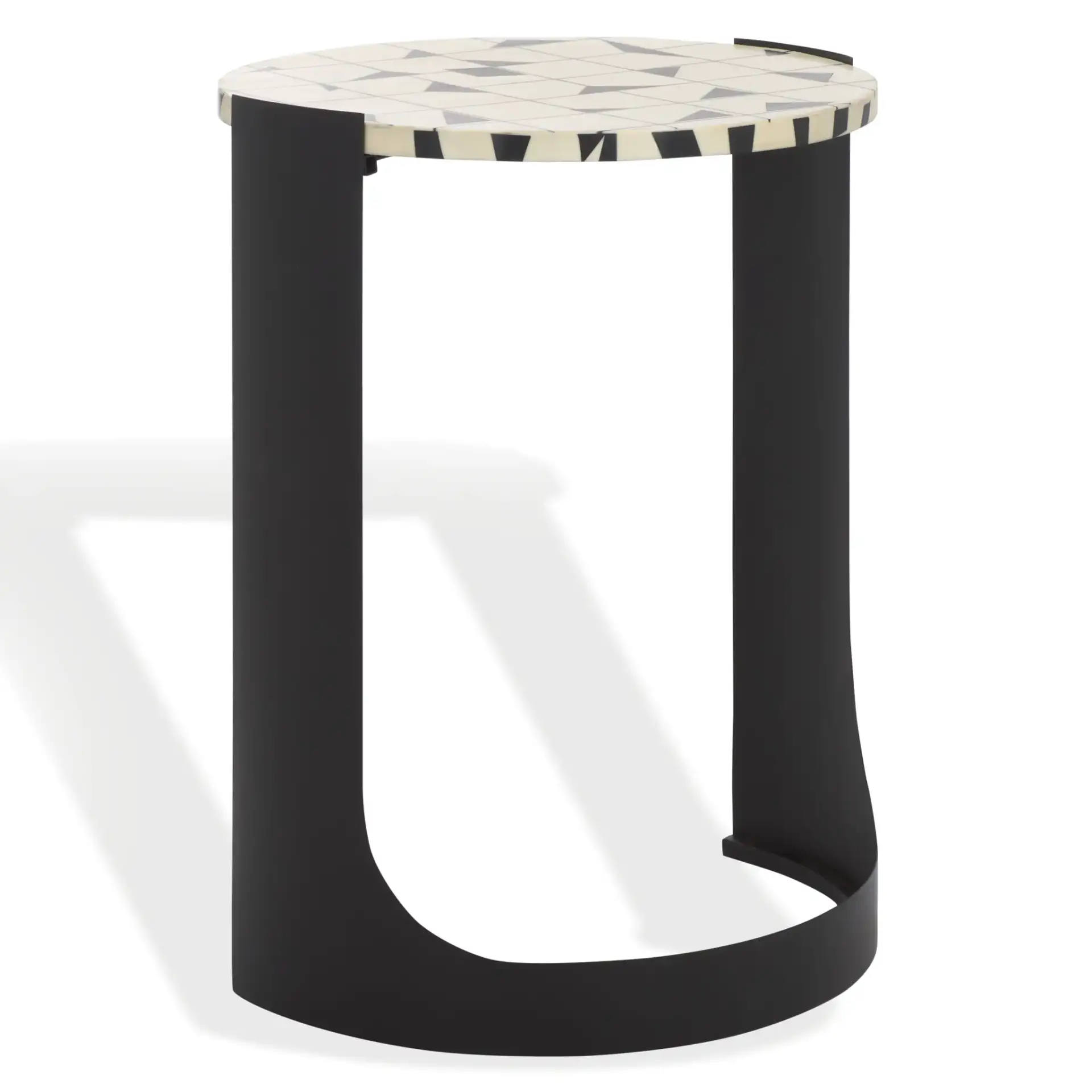 Tomlinson Resin Top Accent Table in Black / White, detail view