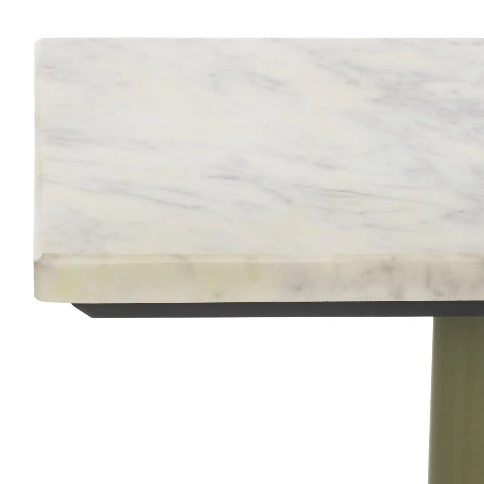 Albertelli Marble Drink Table in Olive Green / White in a styled room