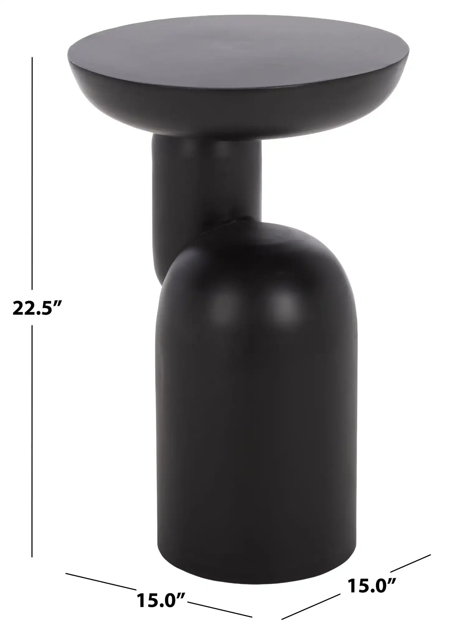 Donnastella Metal Accent Table in Black, detail view