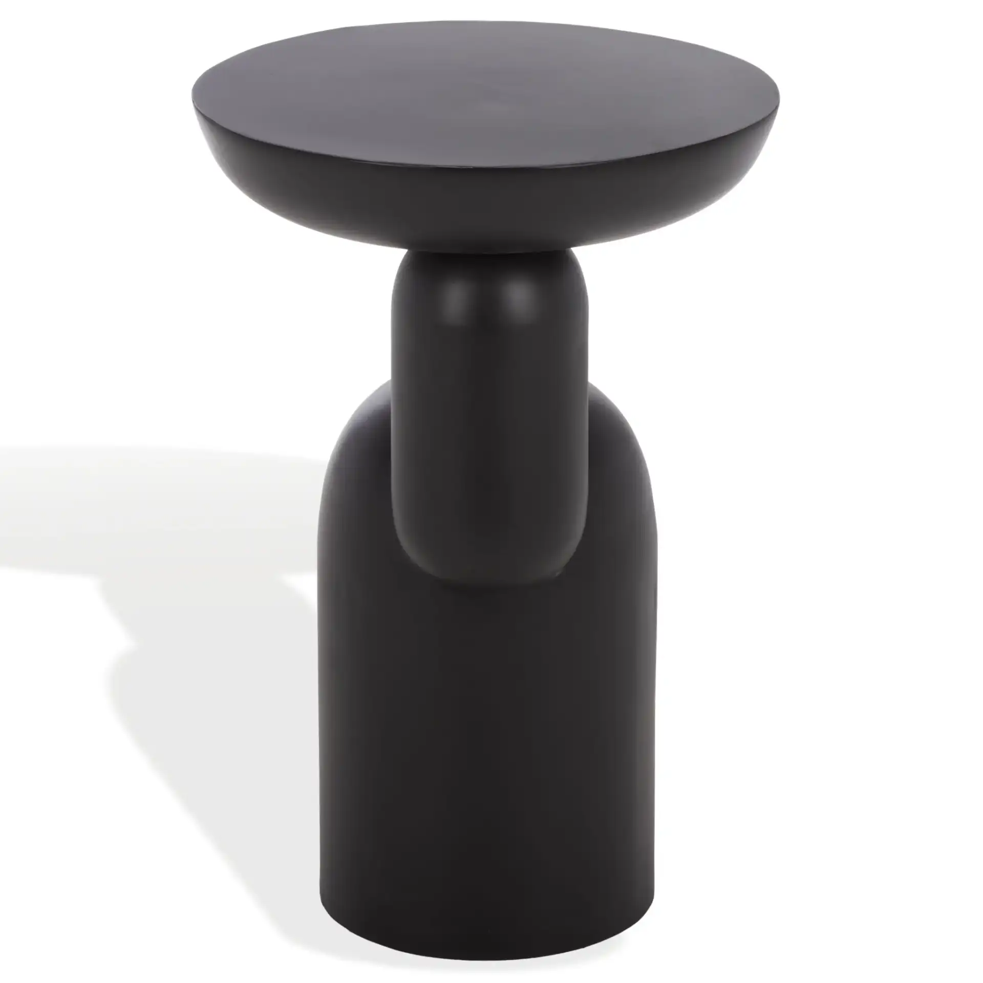 Donnastella Metal Accent Table in Black, detail view