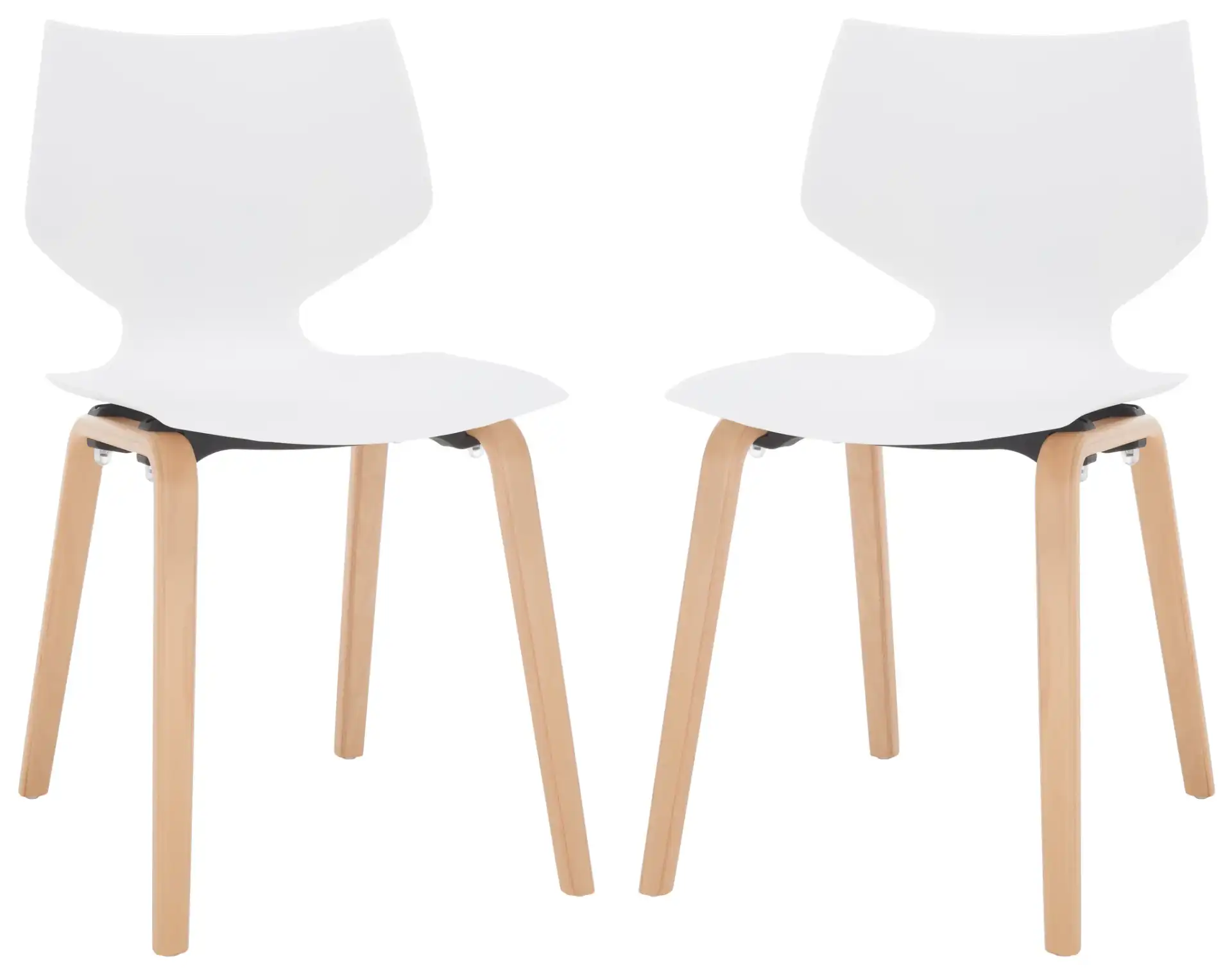 Darnel Molded Plastic Dining Chair (Set of 2) in Black / Natural