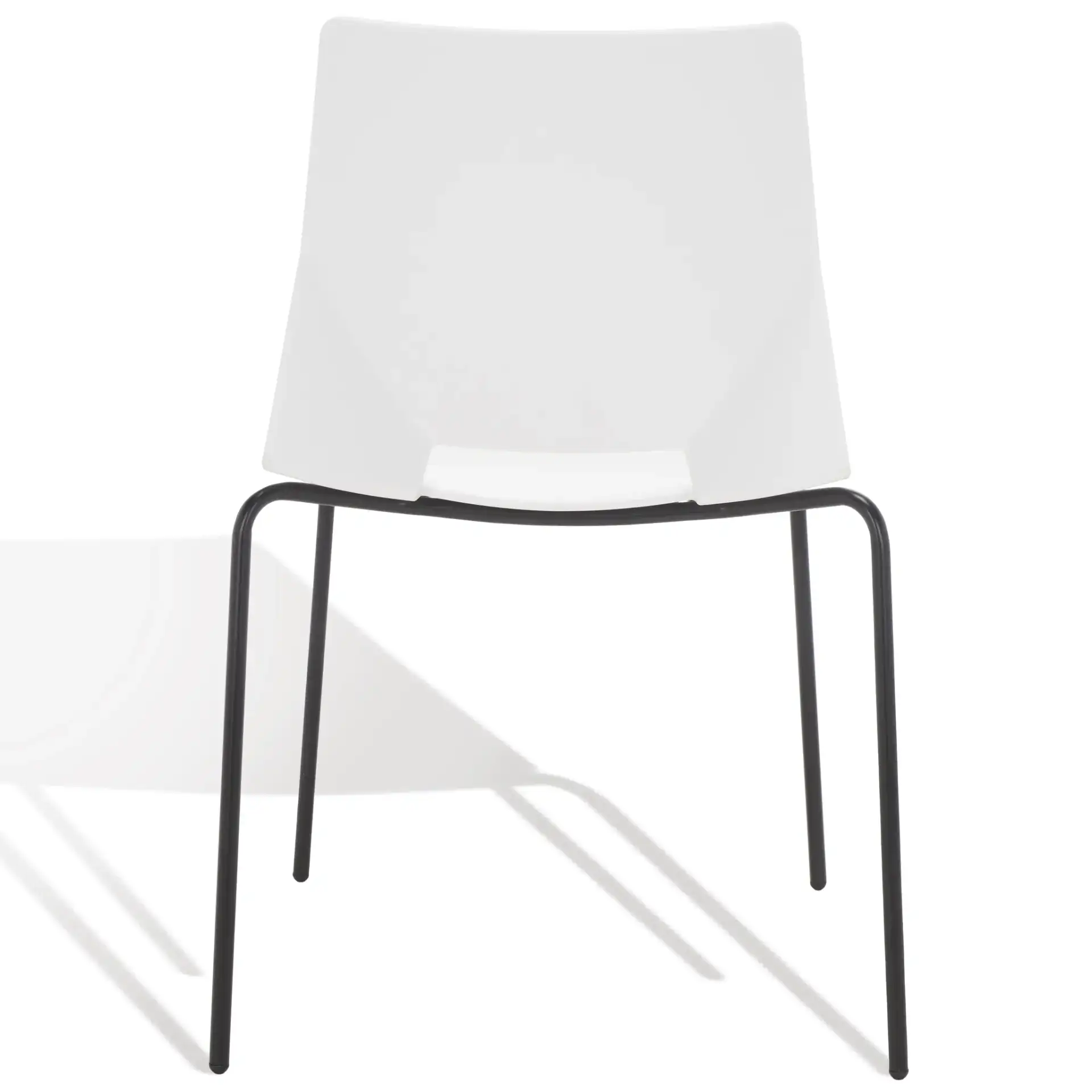 Nellie Molded Plastic Dining Chair (Set of 2) in Gray / Black, detail view