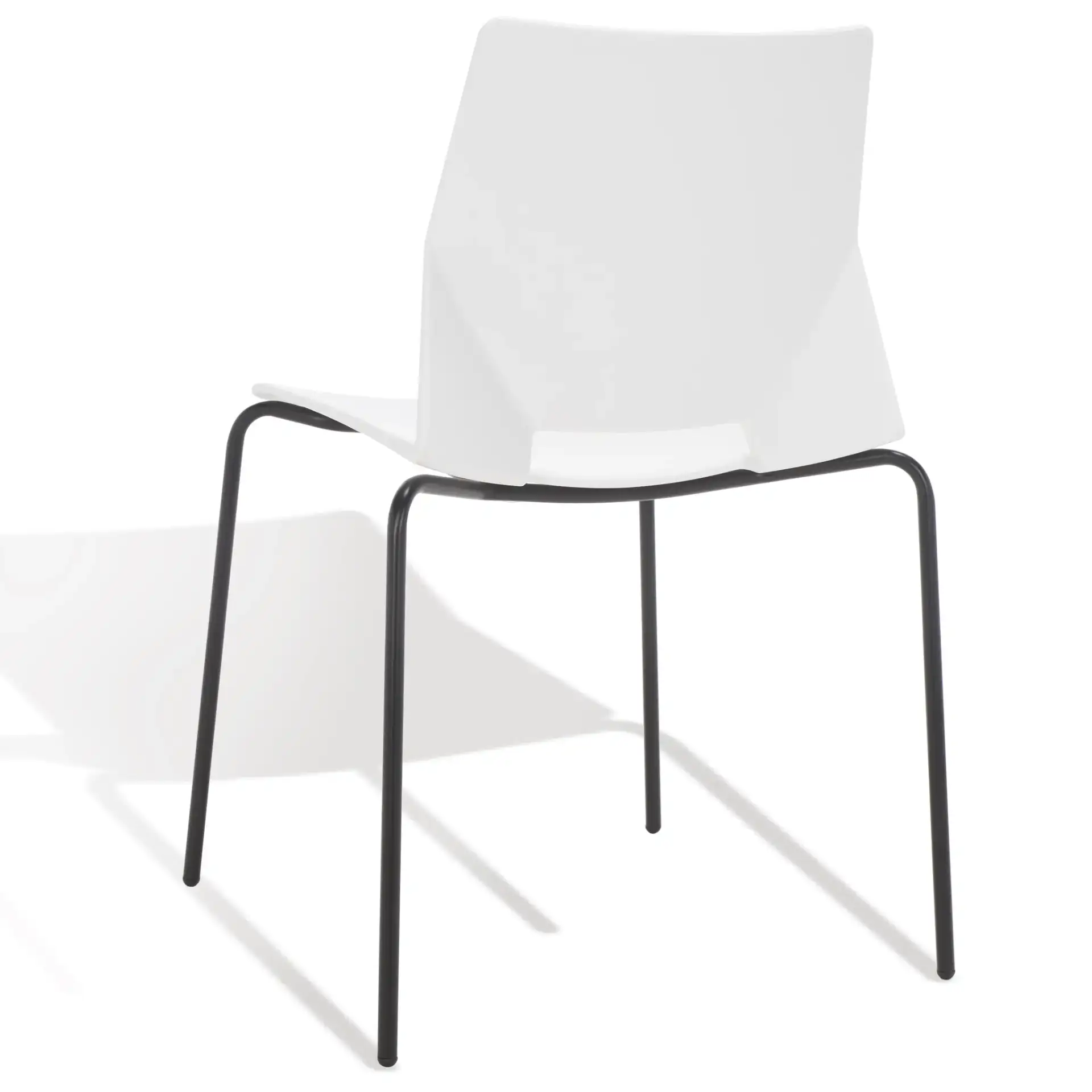 Nellie Molded Plastic Dining Chair (Set of 2) in Gray / Black, detail view