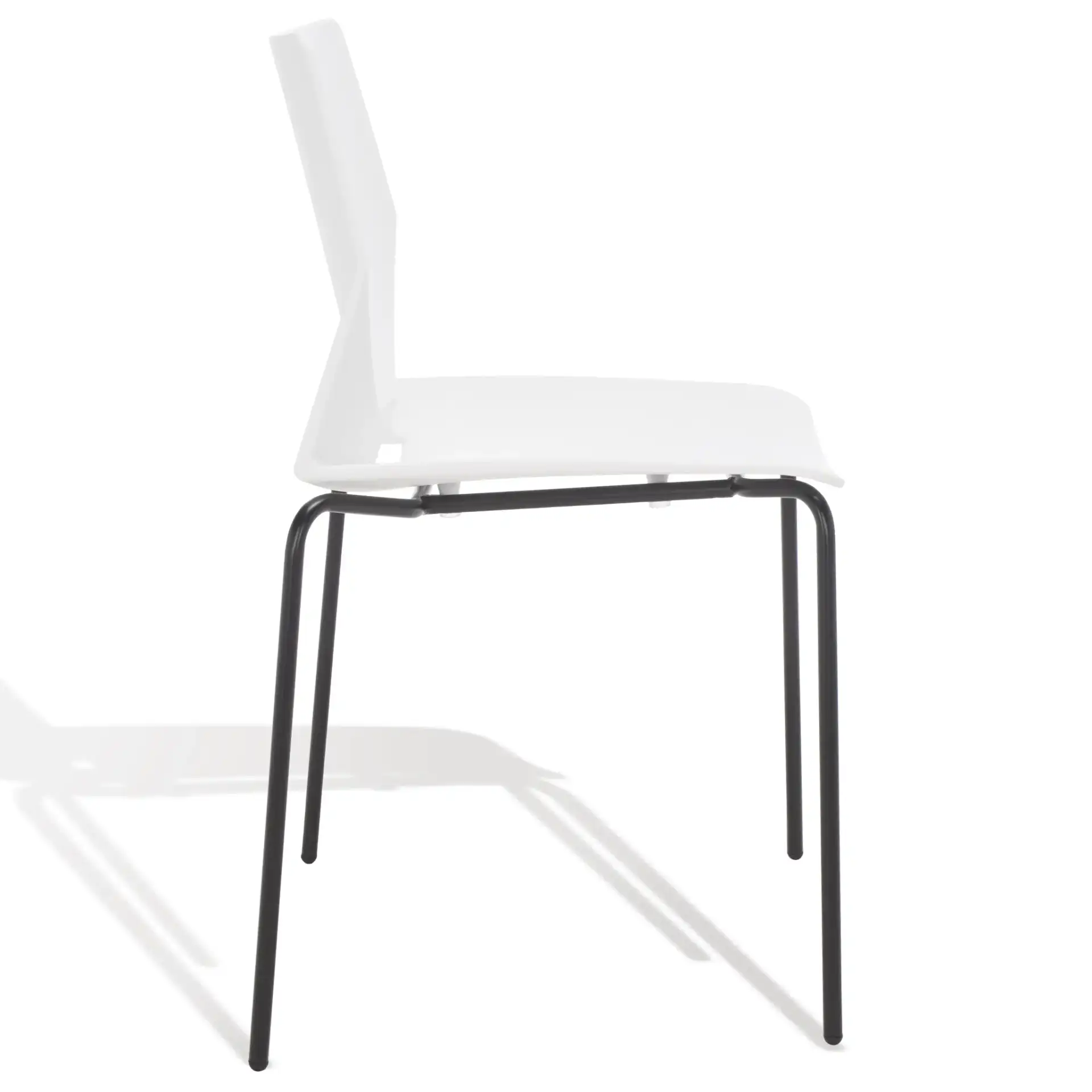 Nellie Molded Plastic Dining Chair (Set of 2) in Gray / Black, detail view