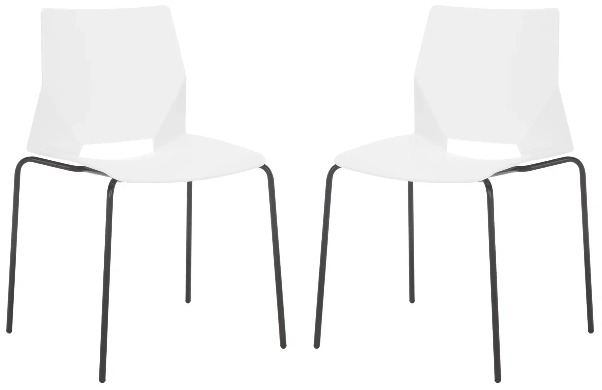 Nellie Molded Plastic Dining Chair (Set of 2) in Gray / Black, detail view