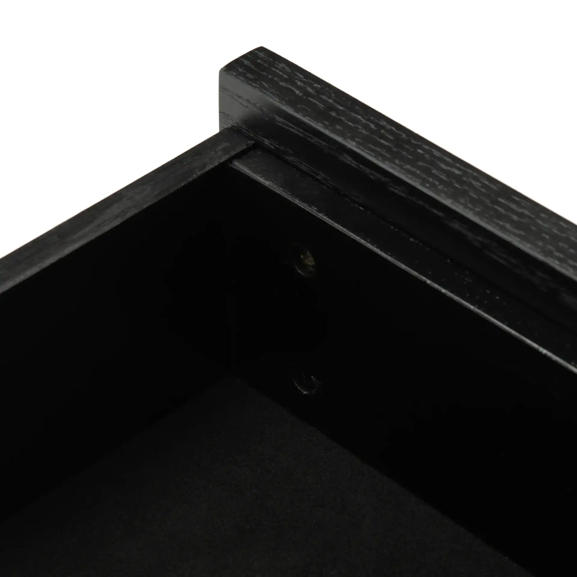 Adeline One-Drawer Nightstand in Black in a styled room