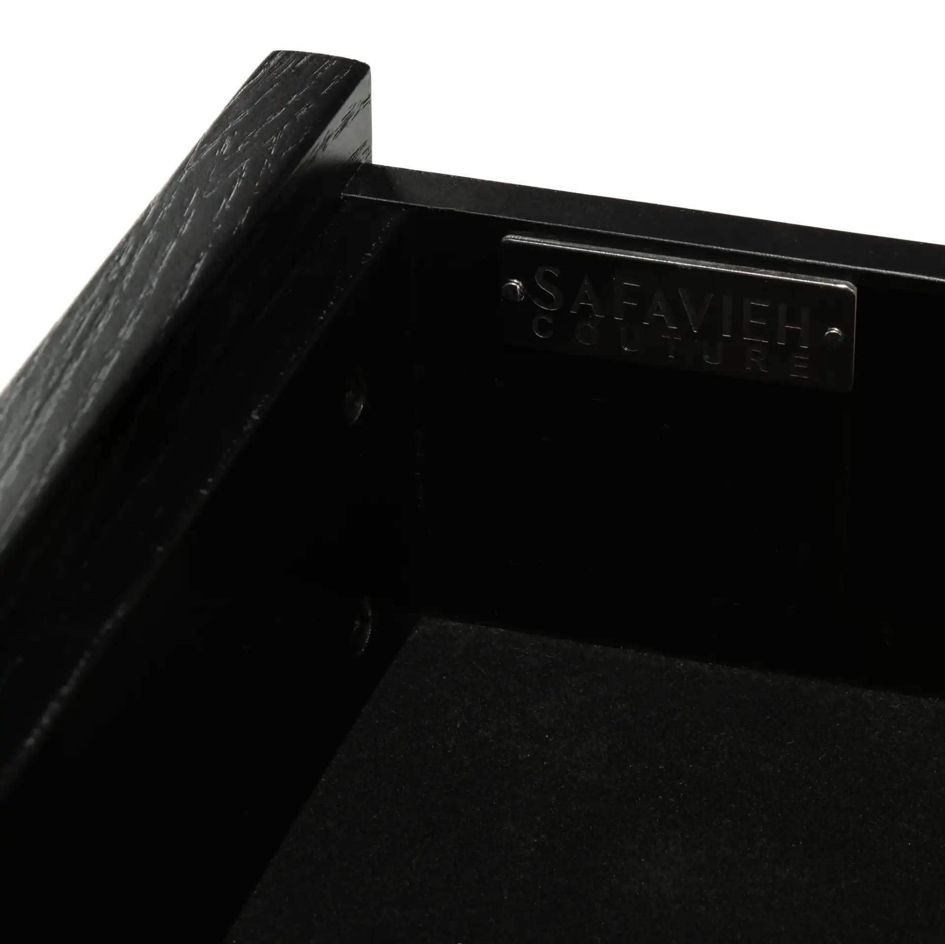 Adeline One-Drawer Nightstand in Black in a styled room