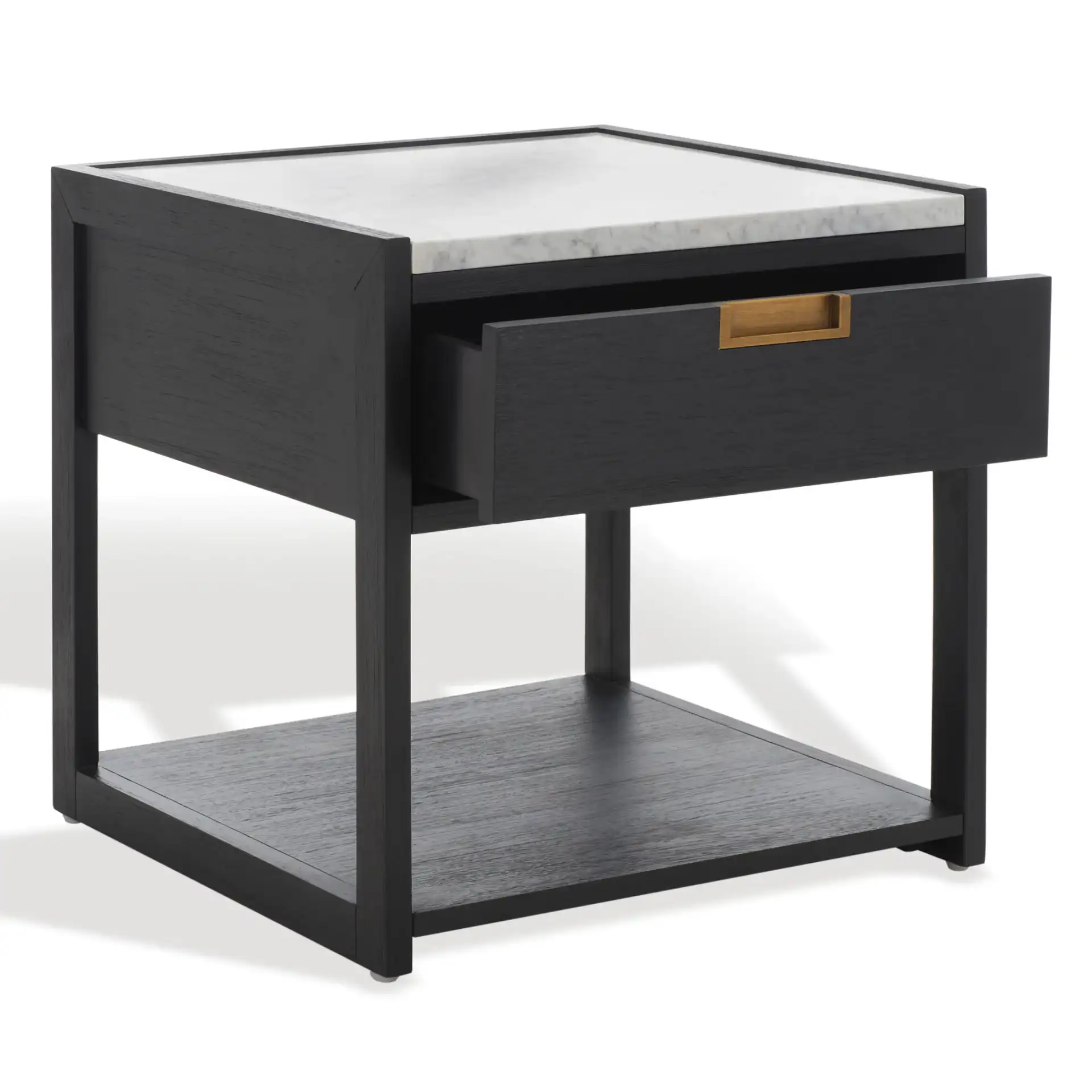 Adeline One-Drawer Nightstand in Black, detail view
