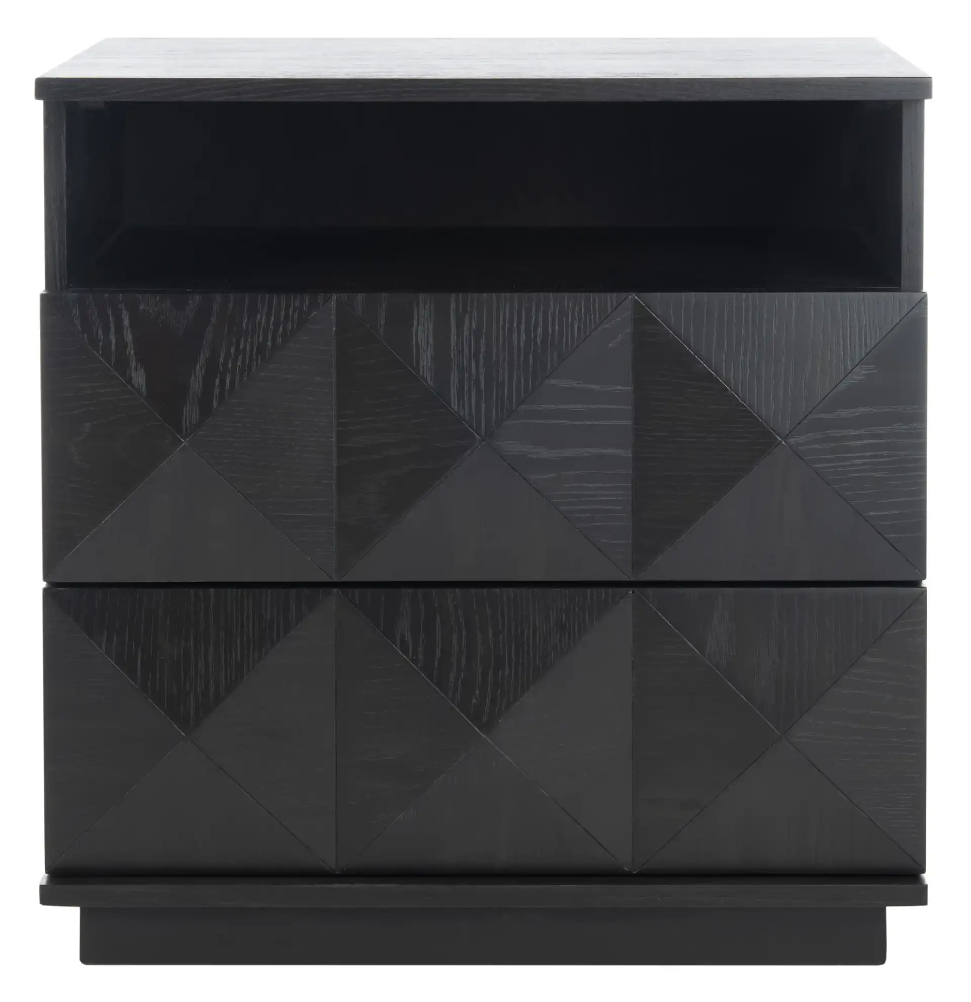 Patty Two-Drawer Nightstand in Black