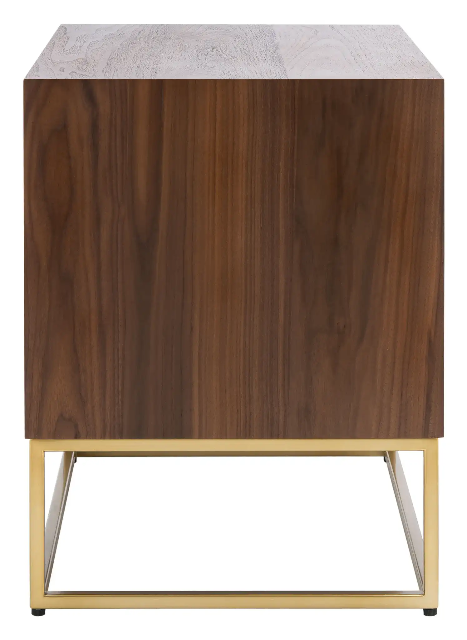 Adelyn Two-Drawer Nightstand in Charcoal / Gold, detail view