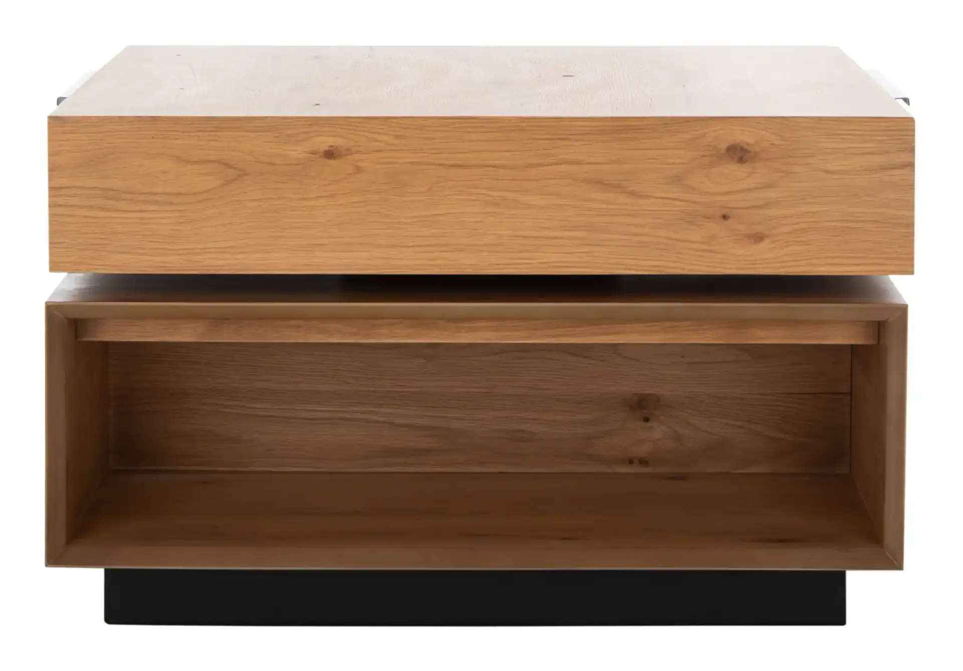 Geraldo Rotating Coffee Table in Oak, detail view