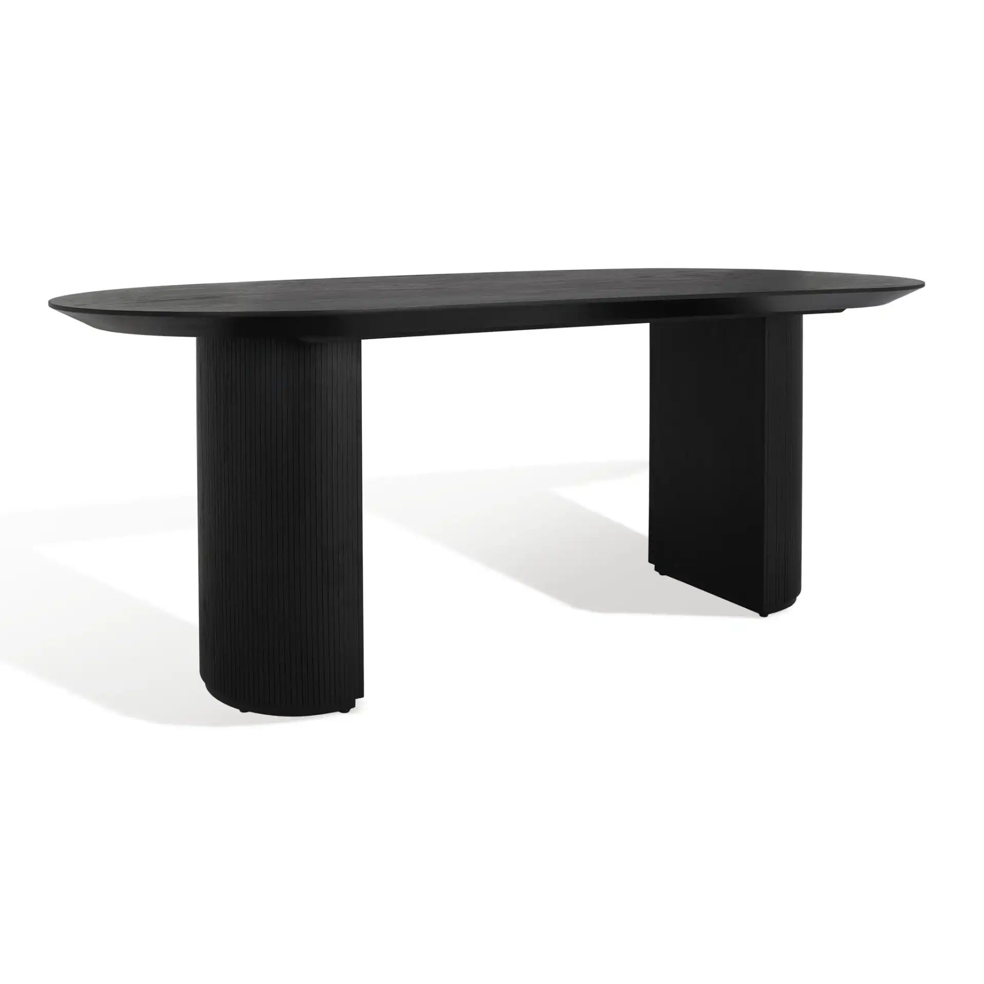 Barnett Wood 78.7 Dining Table in Black, detail view