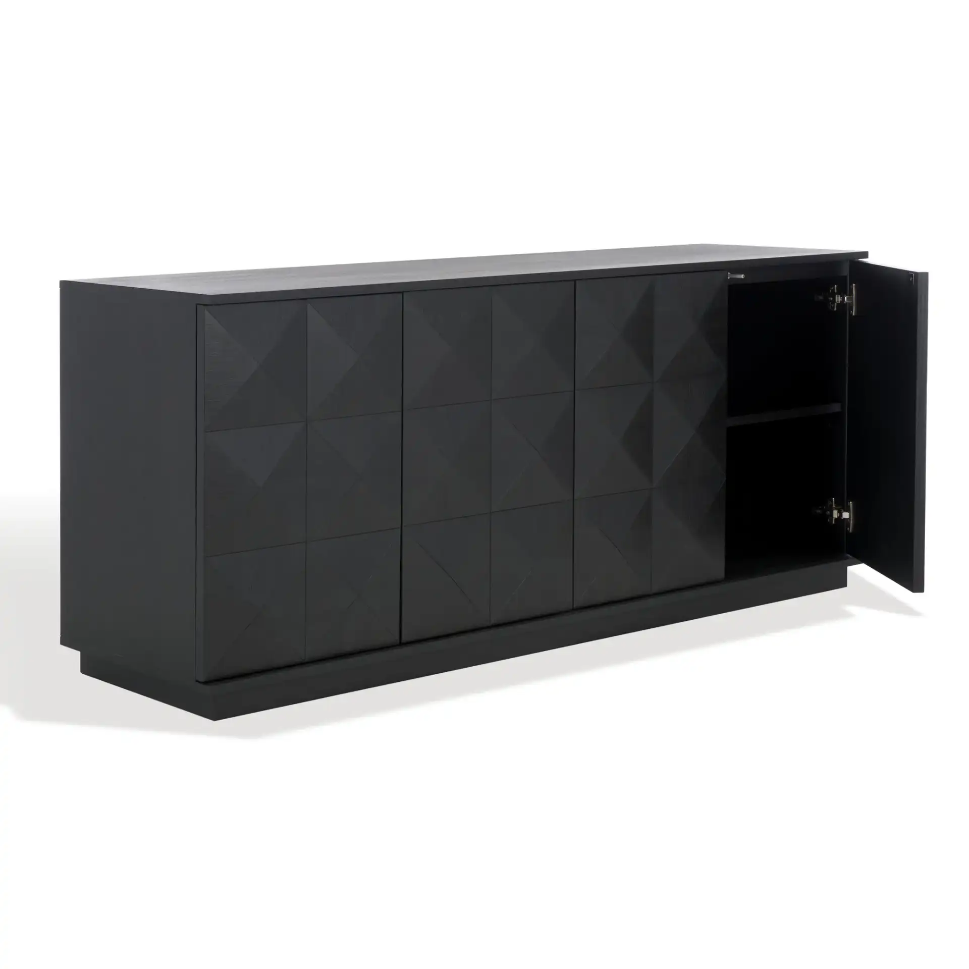 Patty Four-Door Sideboard in Black, detail view