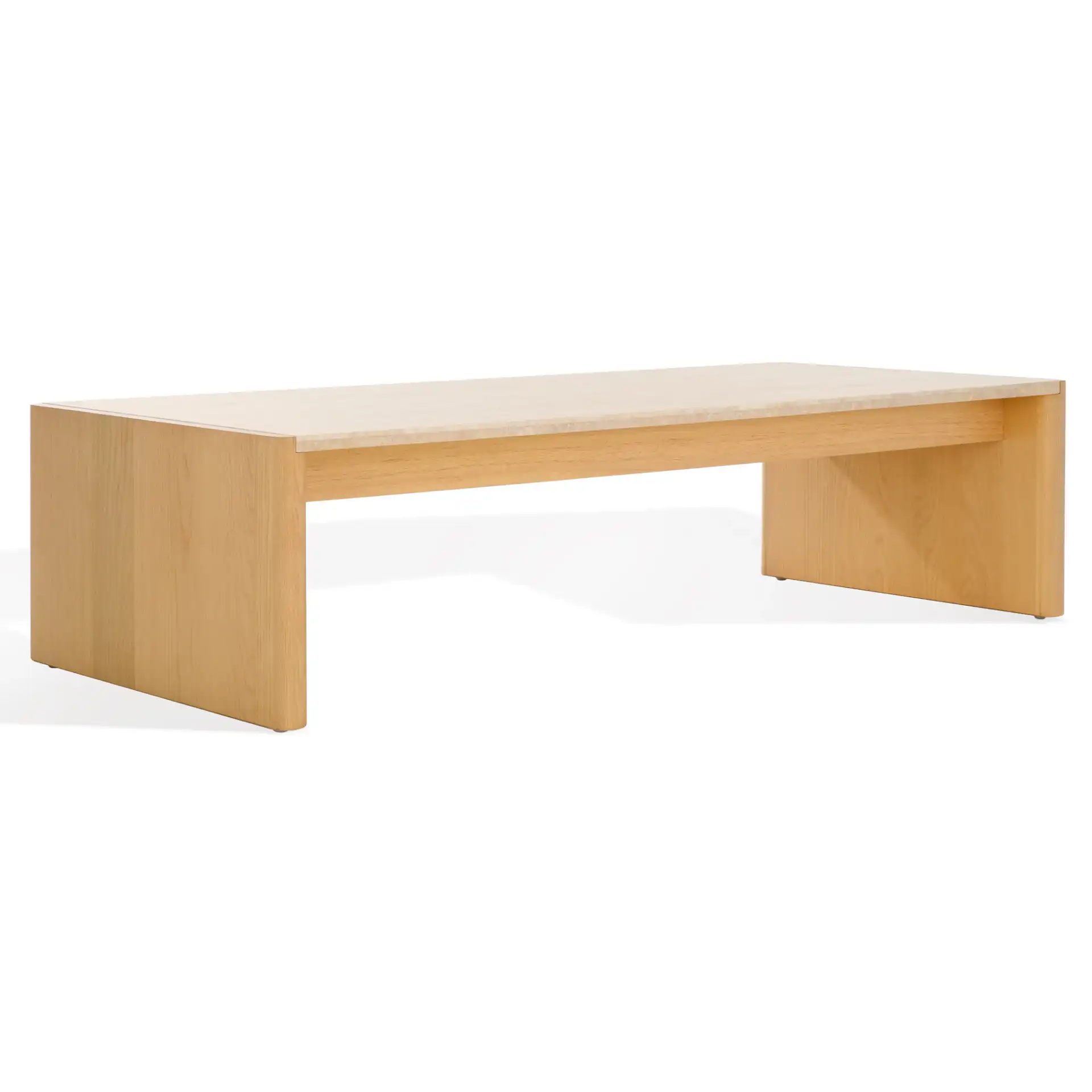 Bellarose Travertine Coffee Table in Natural / Travertine, detail view