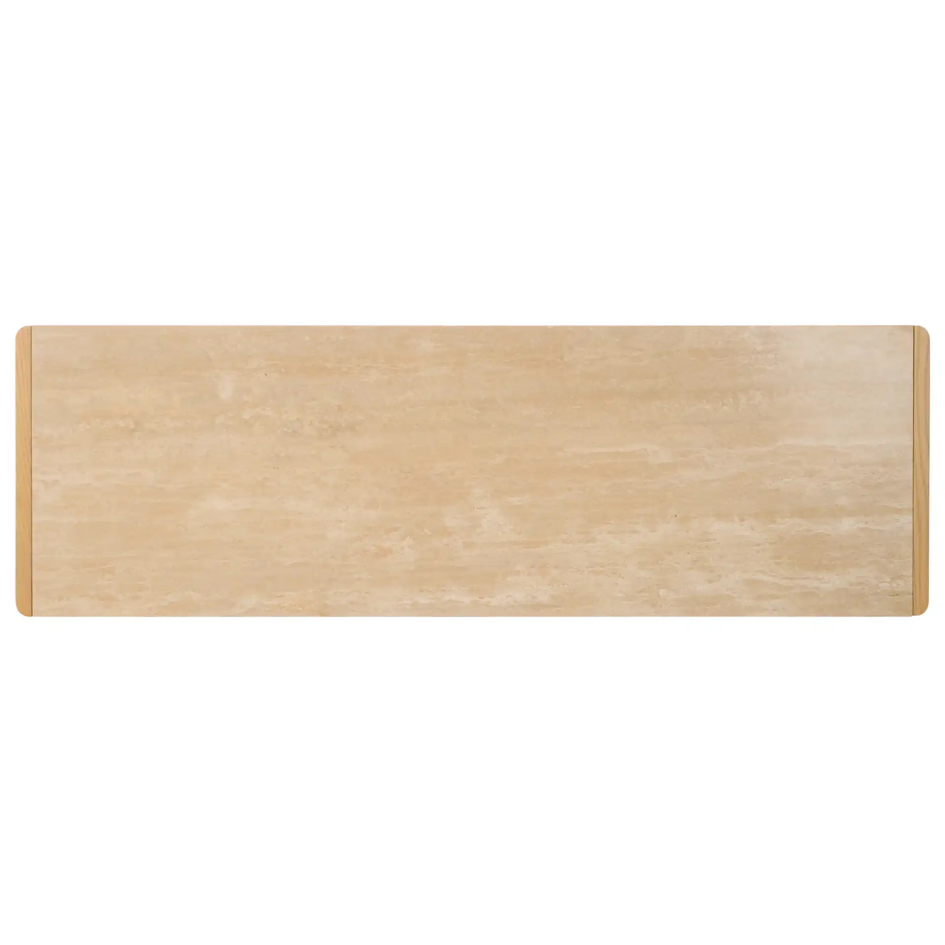 Bellarose Traver Console Table in Natural / Travertine, detail view