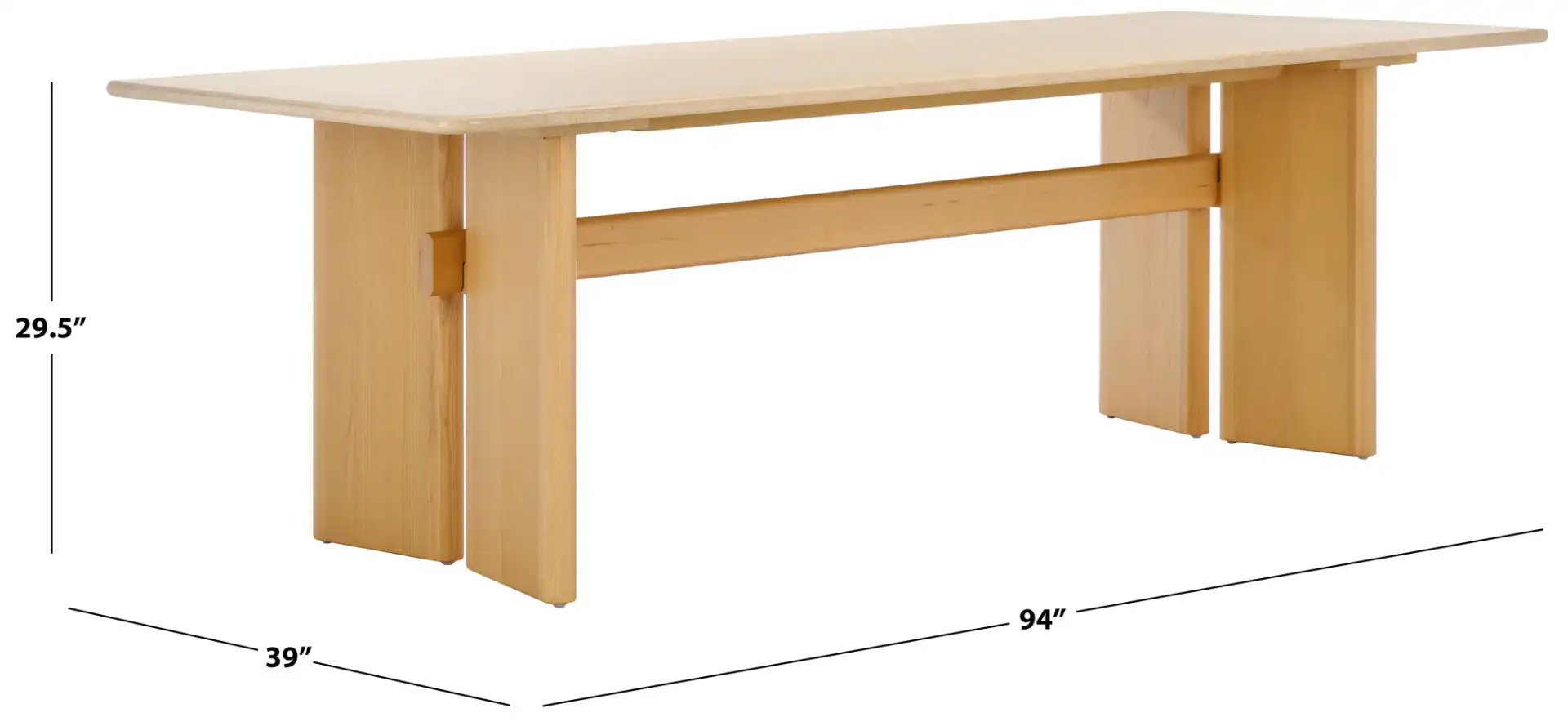 Bellarose Travertine Dining Table in Natural / Travertine, detail view