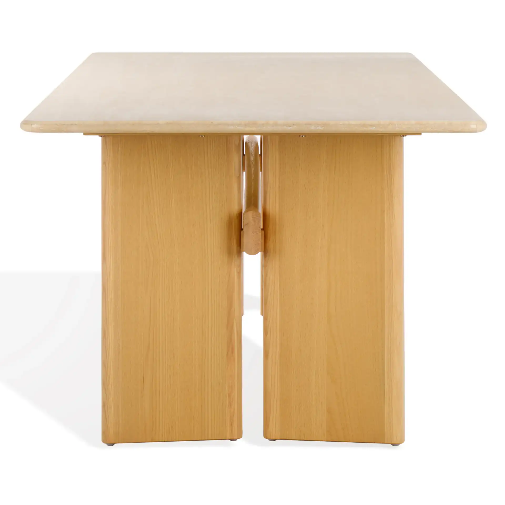 Bellarose Travertine Dining Table in Natural / Travertine, detail view
