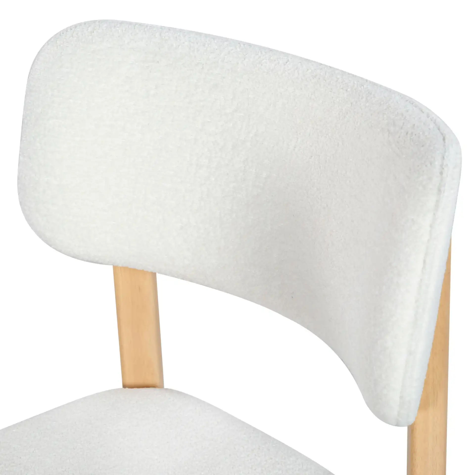 Trystan Boucle Dining Chair (Set of 2) in Ivory / Natural in a styled room