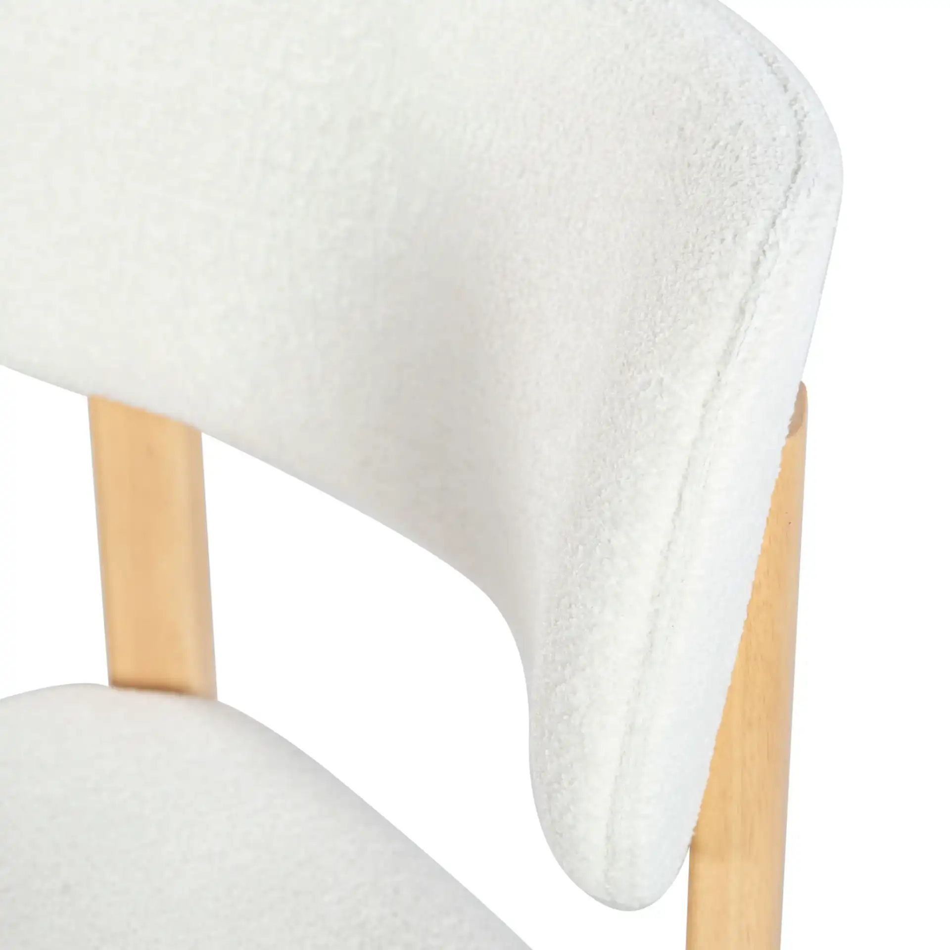 Trystan Boucle Dining Chair (Set of 2) in Ivory / Natural in a styled room
