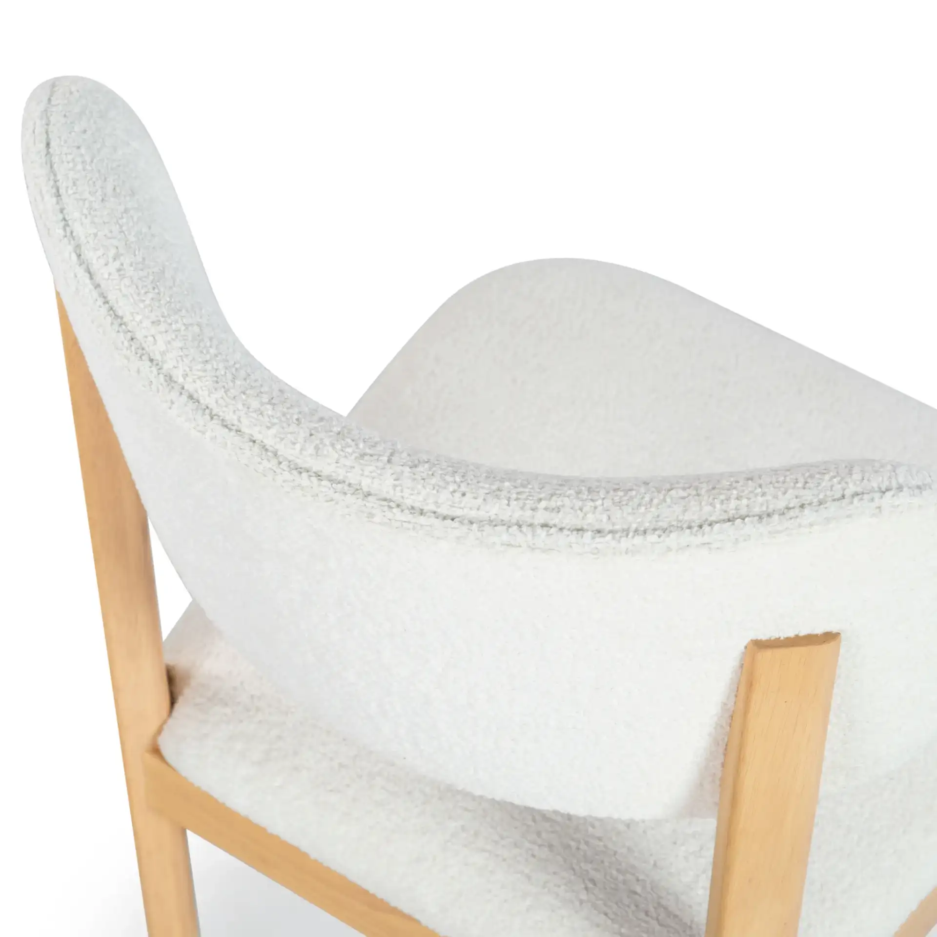 Trystan Boucle Dining Chair (Set of 2) in Ivory / Natural in a styled room