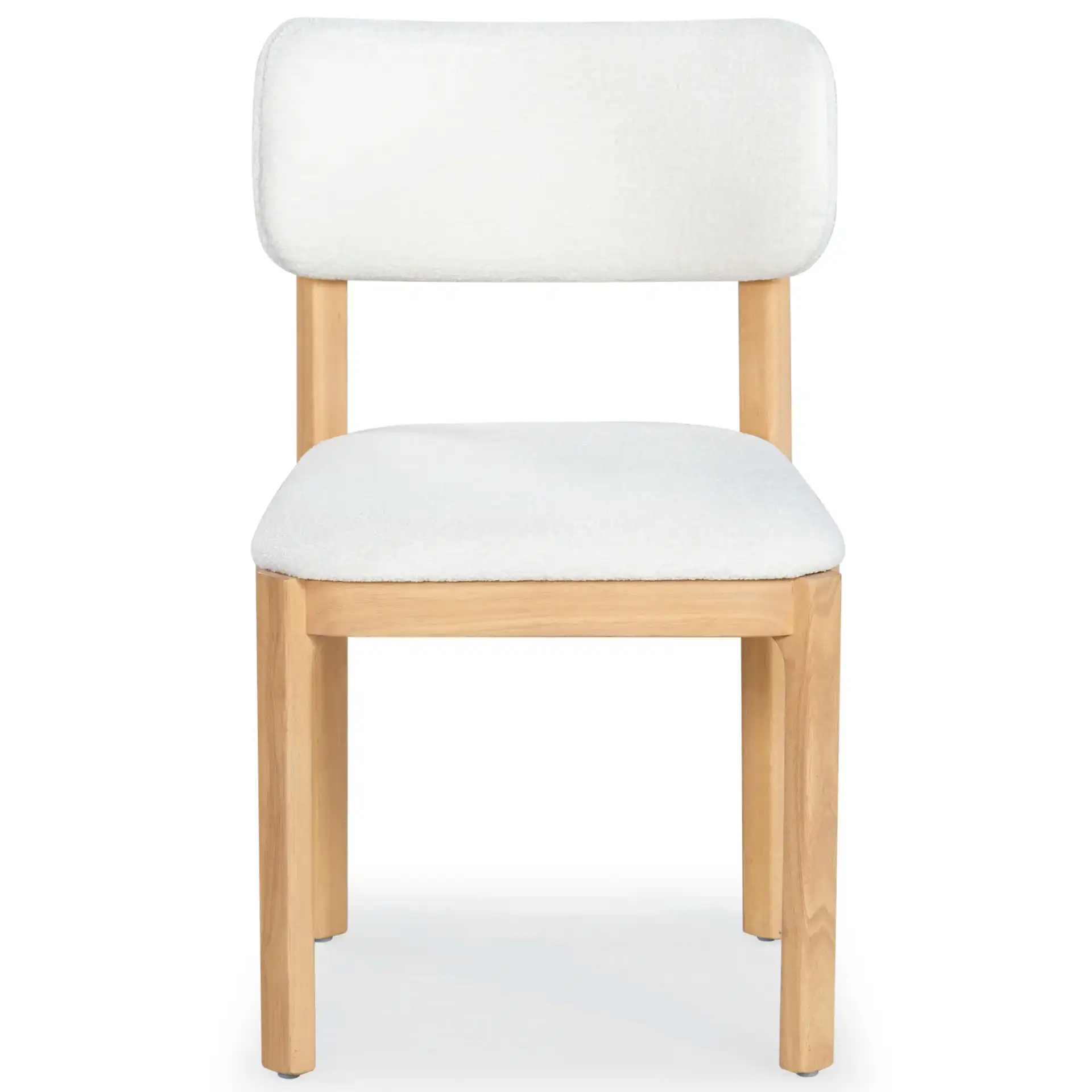 Trystan Boucle Dining Chair (Set of 2) in Ivory / Natural, detail view