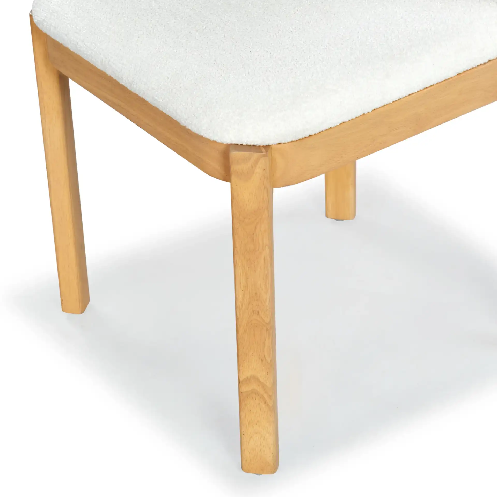 Trystan Boucle Dining Chair (Set of 2) in Ivory / Natural, detail view