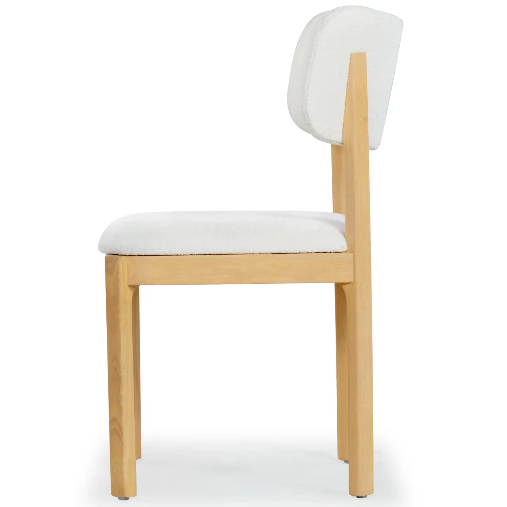 Trystan Boucle Dining Chair (Set of 2) in Ivory / Natural, detail view
