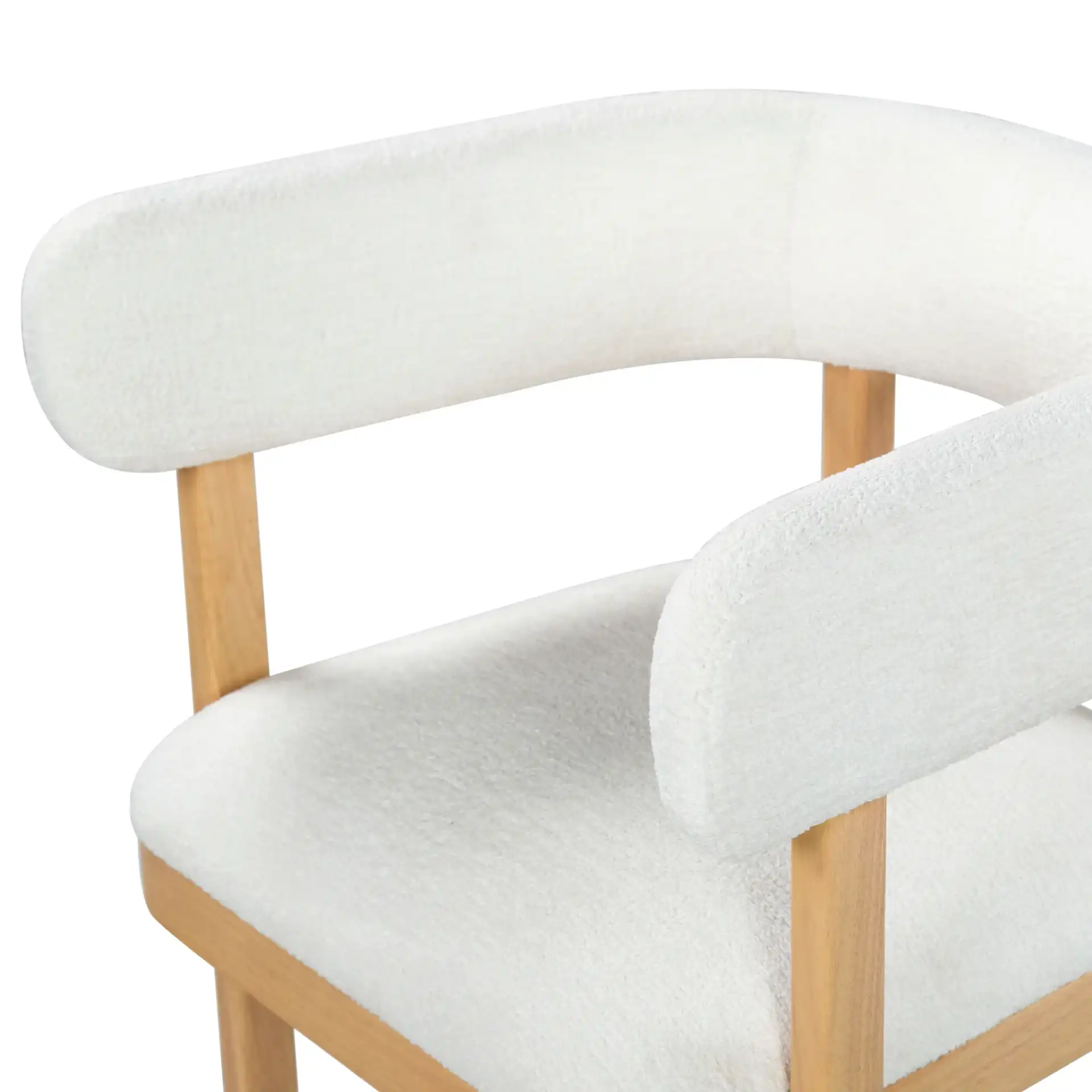 Trystan Boucle Arm Chair in Ivory / Natural in a styled room