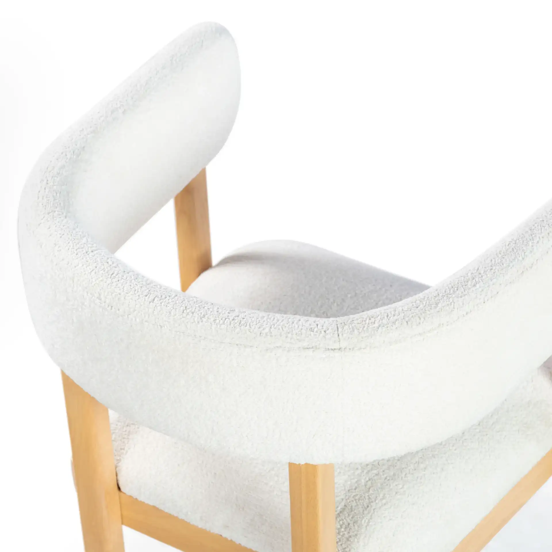Trystan Boucle Arm Chair in Ivory / Natural in a styled room