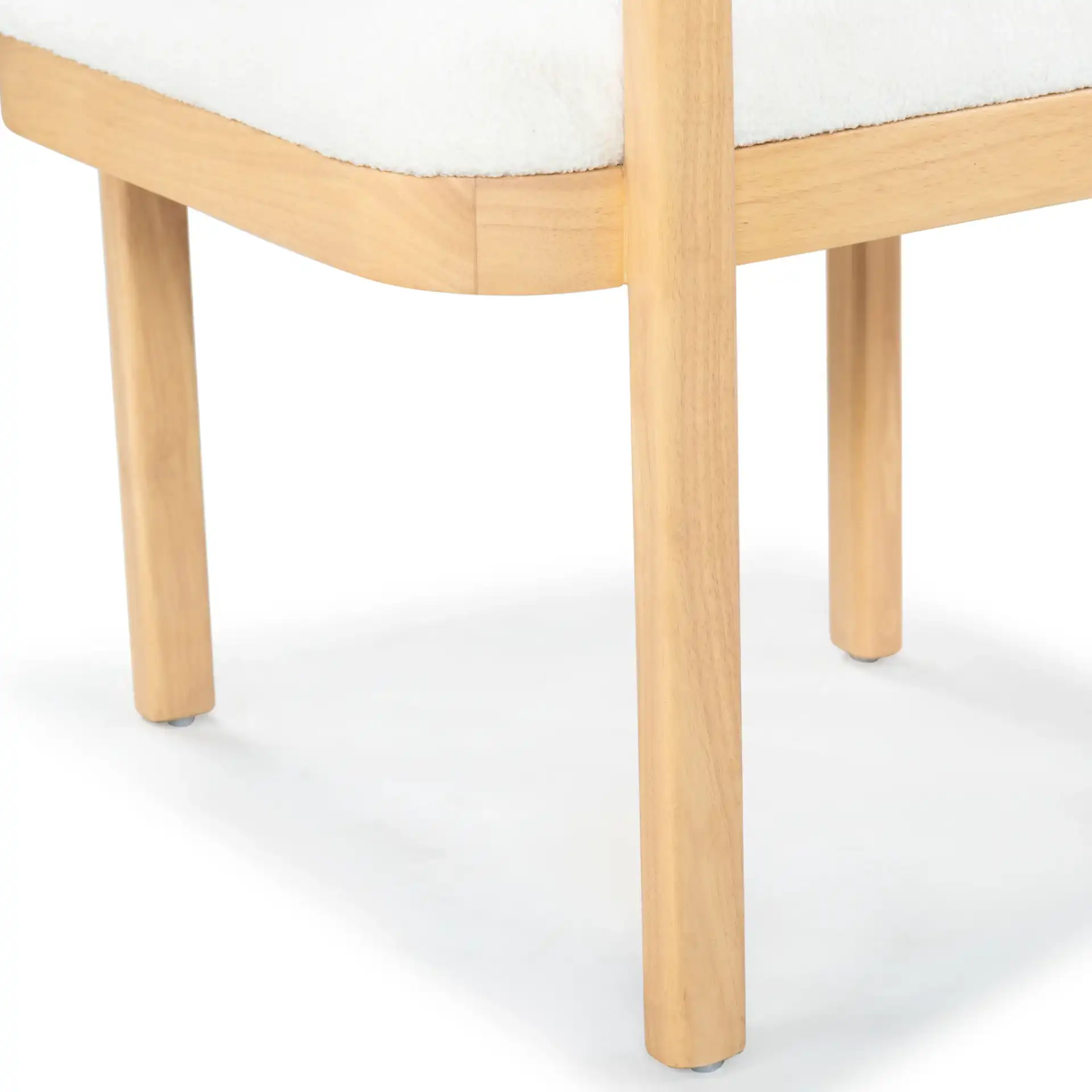 Trystan Boucle Arm Chair in Ivory / Natural, detail view