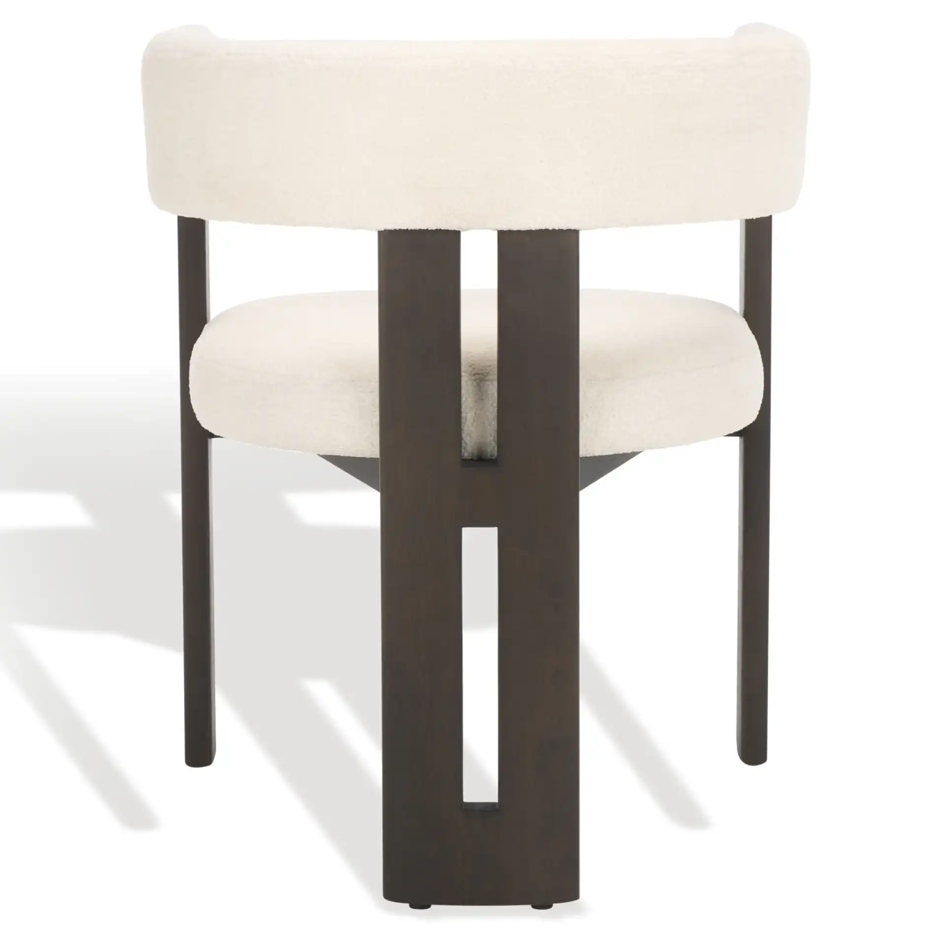 Florabelle Boucle Arm Chair in Ivory / Dark Brown, detail view