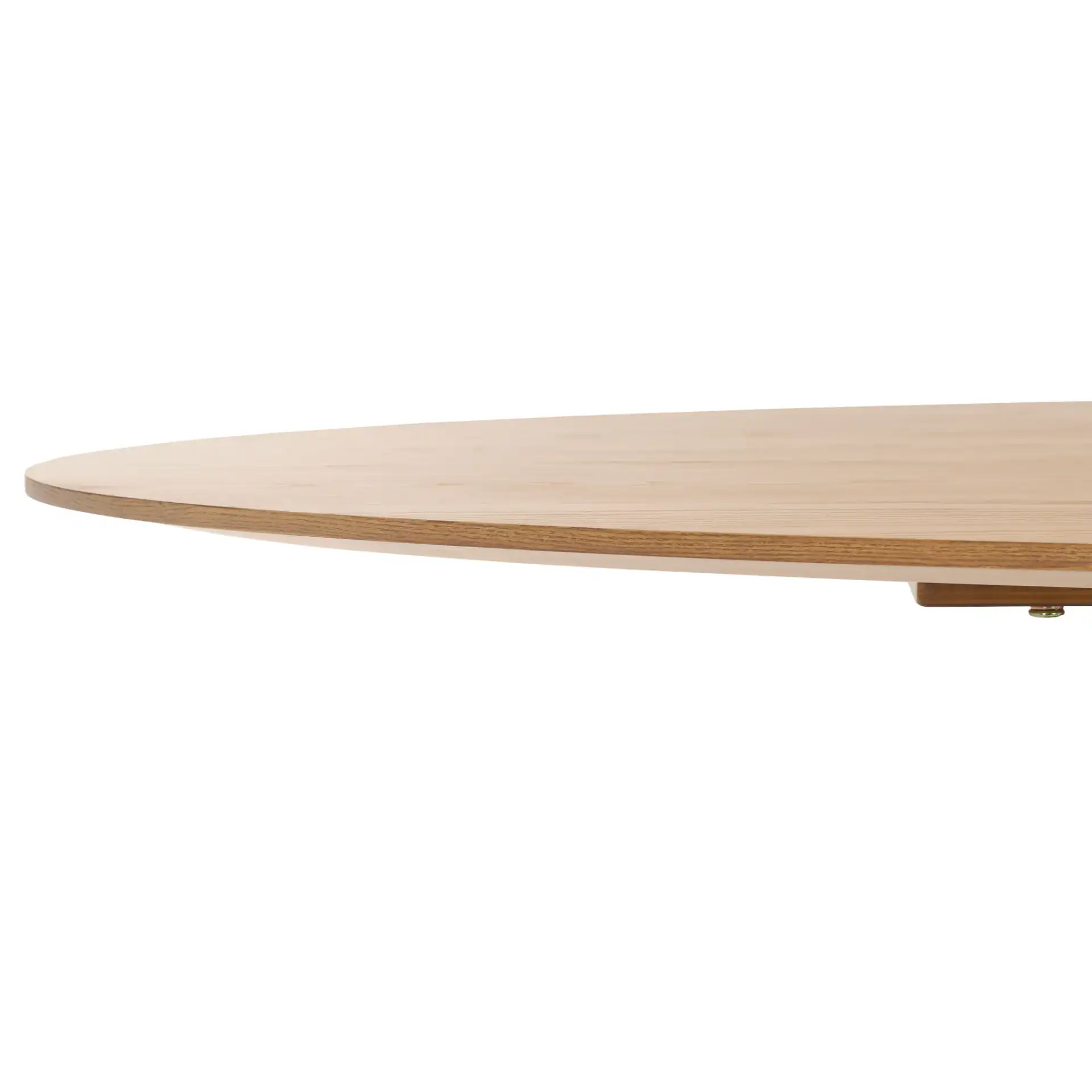 Owyn Oval Wood Dining Table in Natural in a styled room