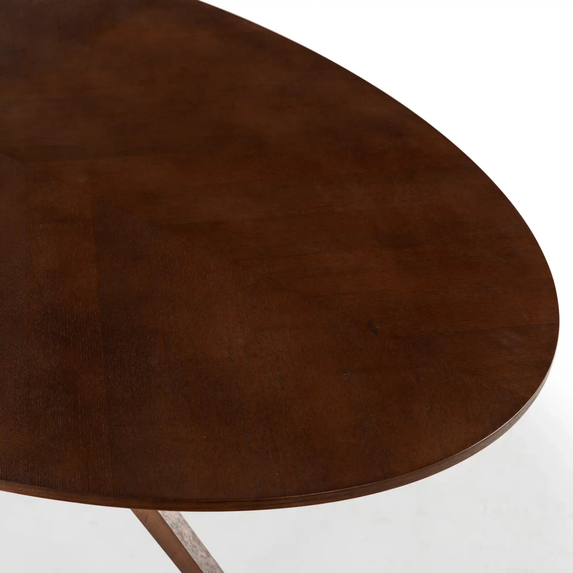 Hawkins Wood Oval Dining Table in Walnut in a styled room