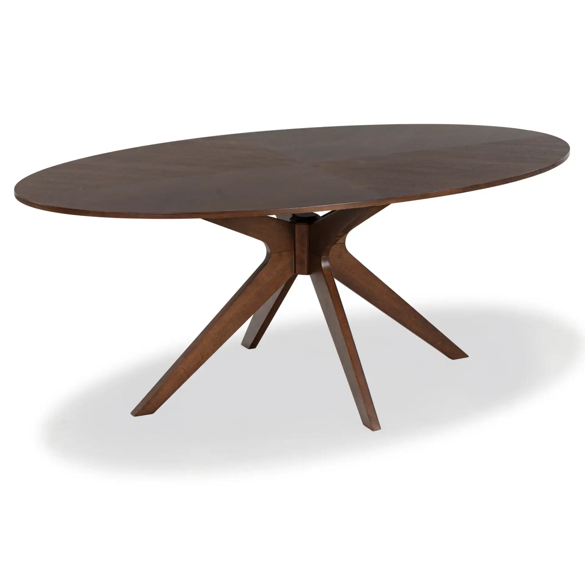 Hawkins Wood Oval Dining Table in Walnut, detail view