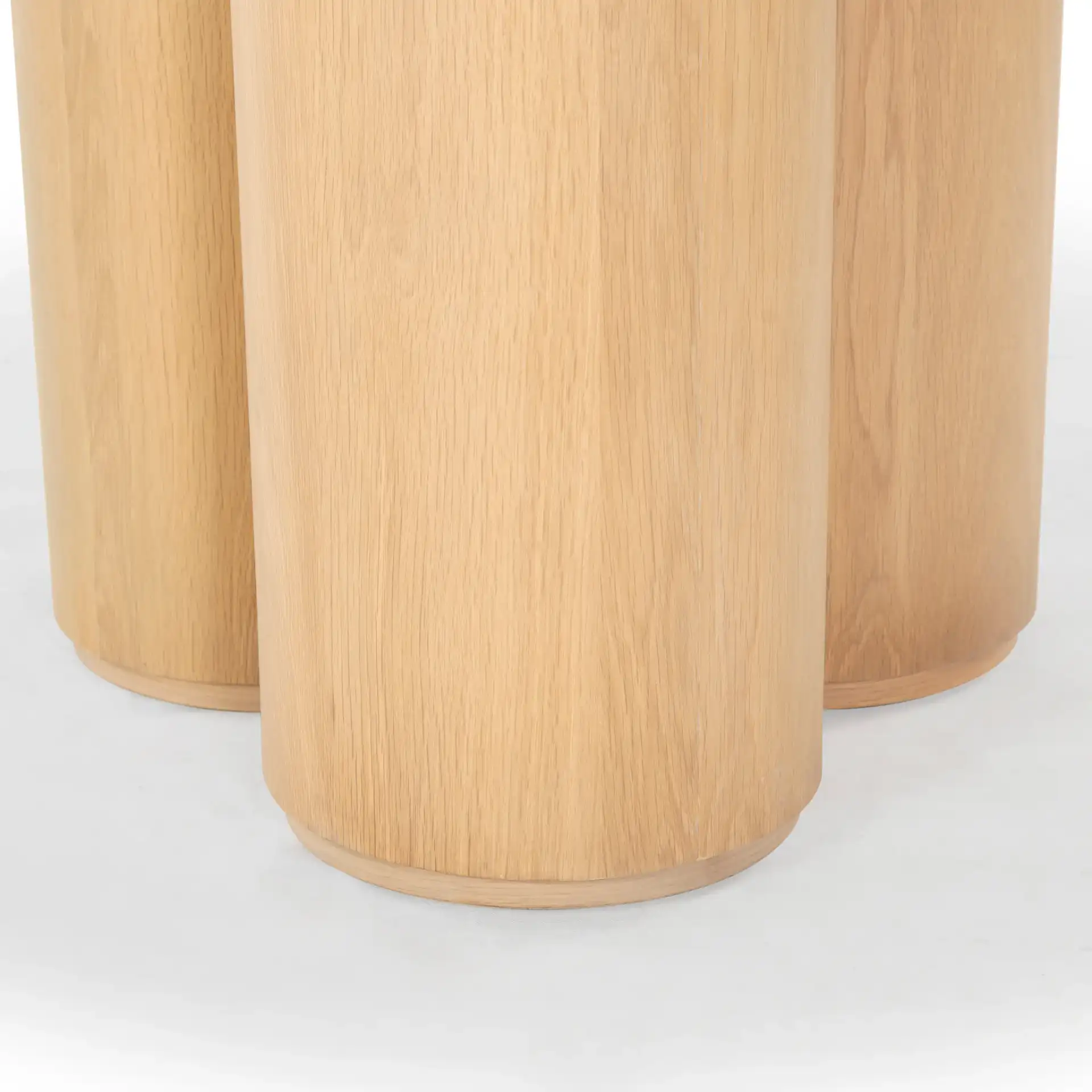 Kathalina Round Wood Dining Table in Black, detail view