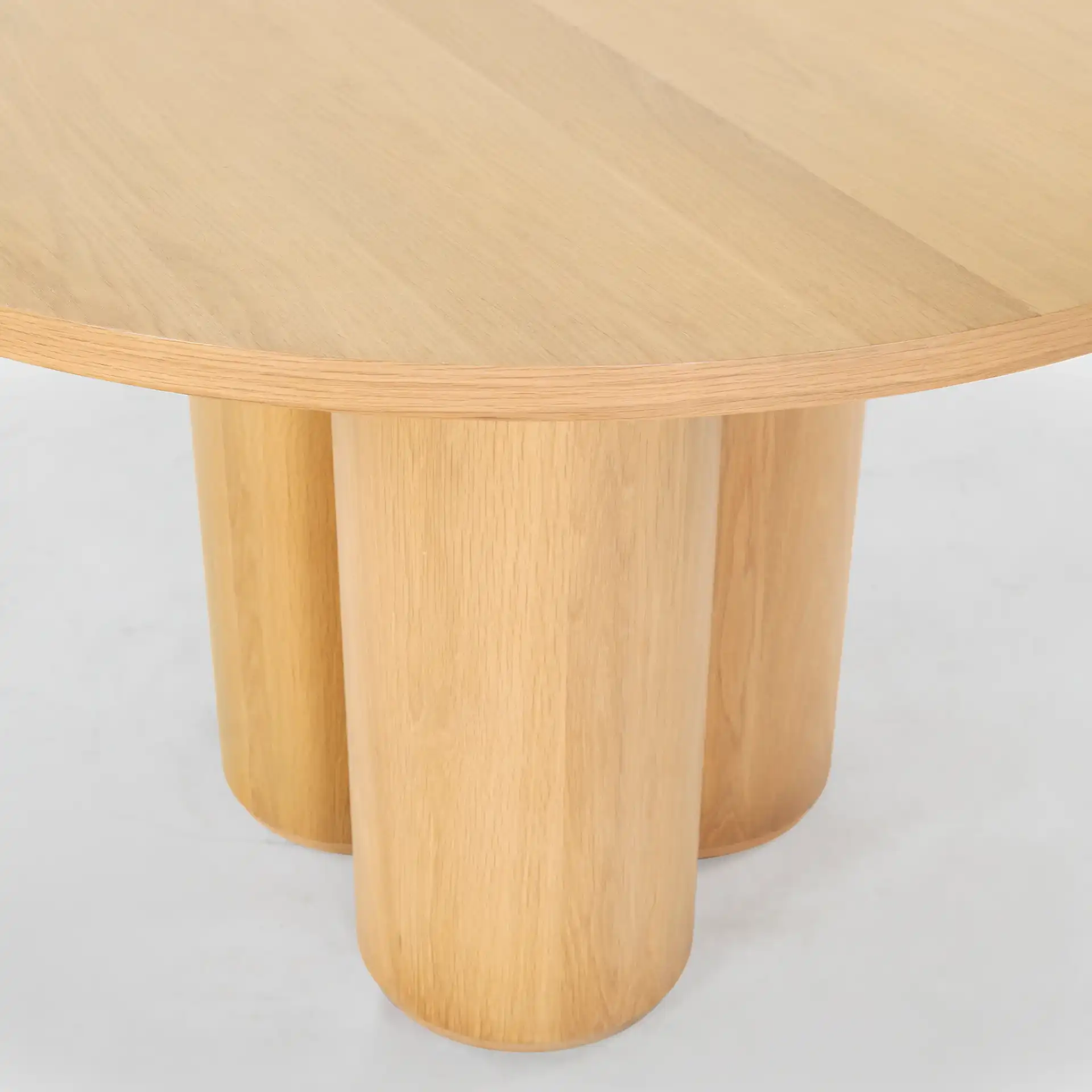 Kathalina Round Wood Dining Table in Black, detail view