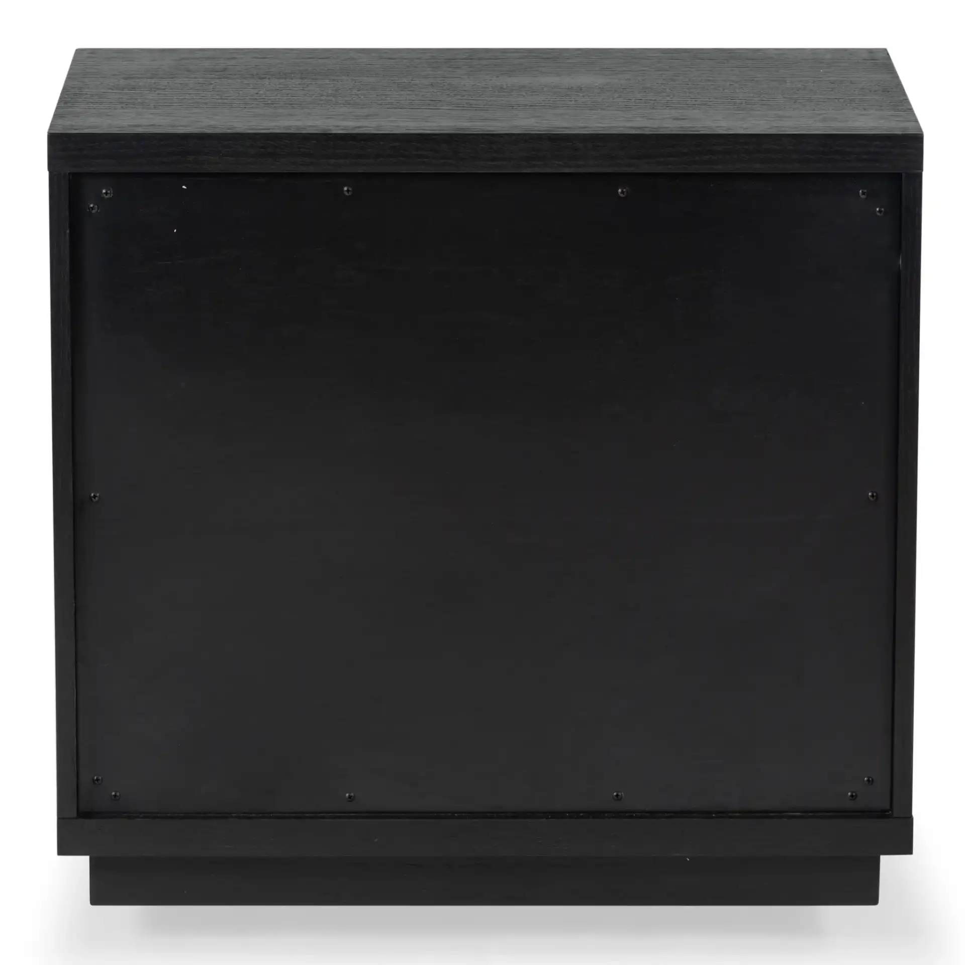 Deziree Wood Two-Drawer Nightstand in Black, detail view