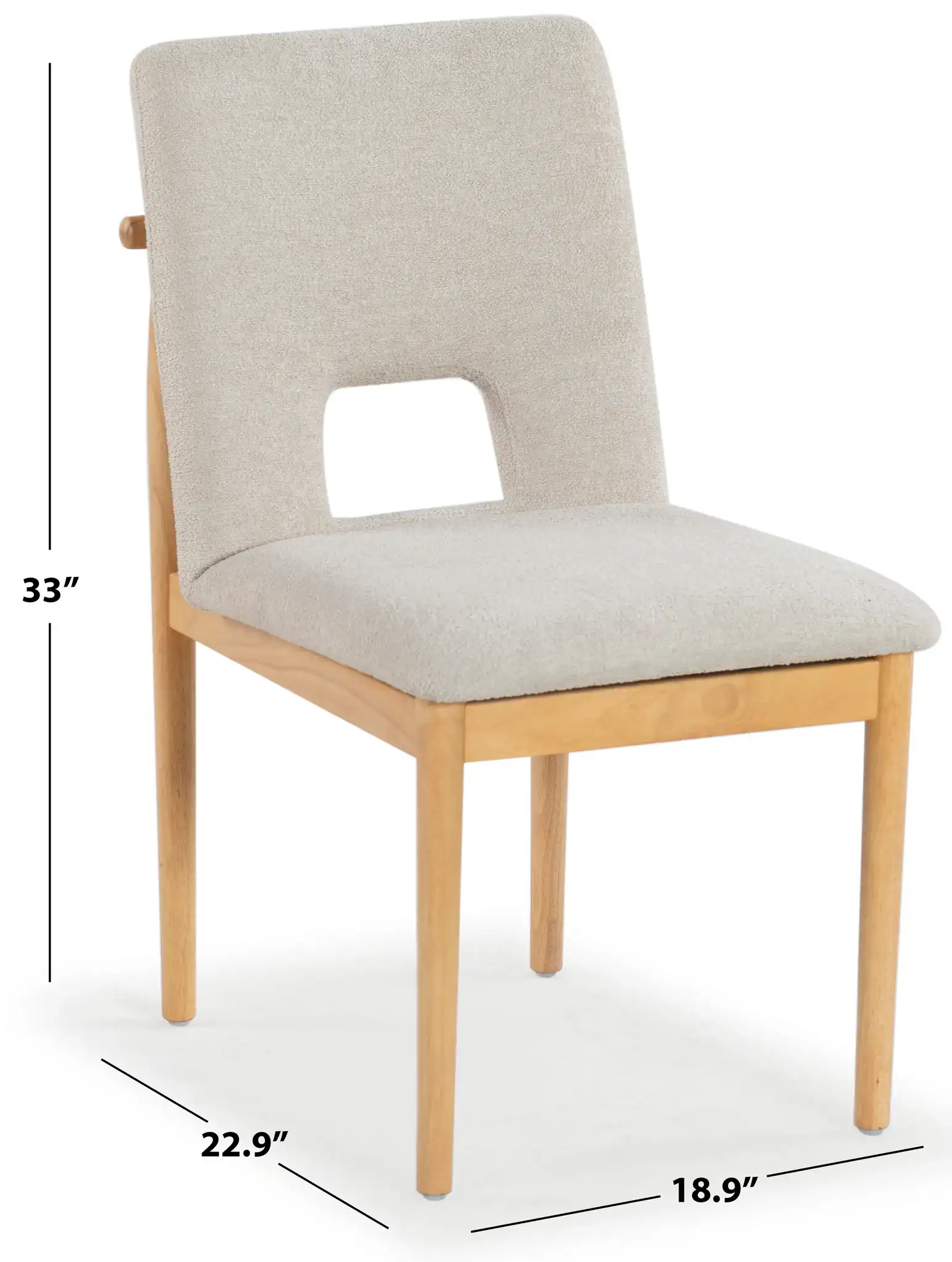 Benjy Dining Chair (Set of 2) in Beige / Natural, detail view