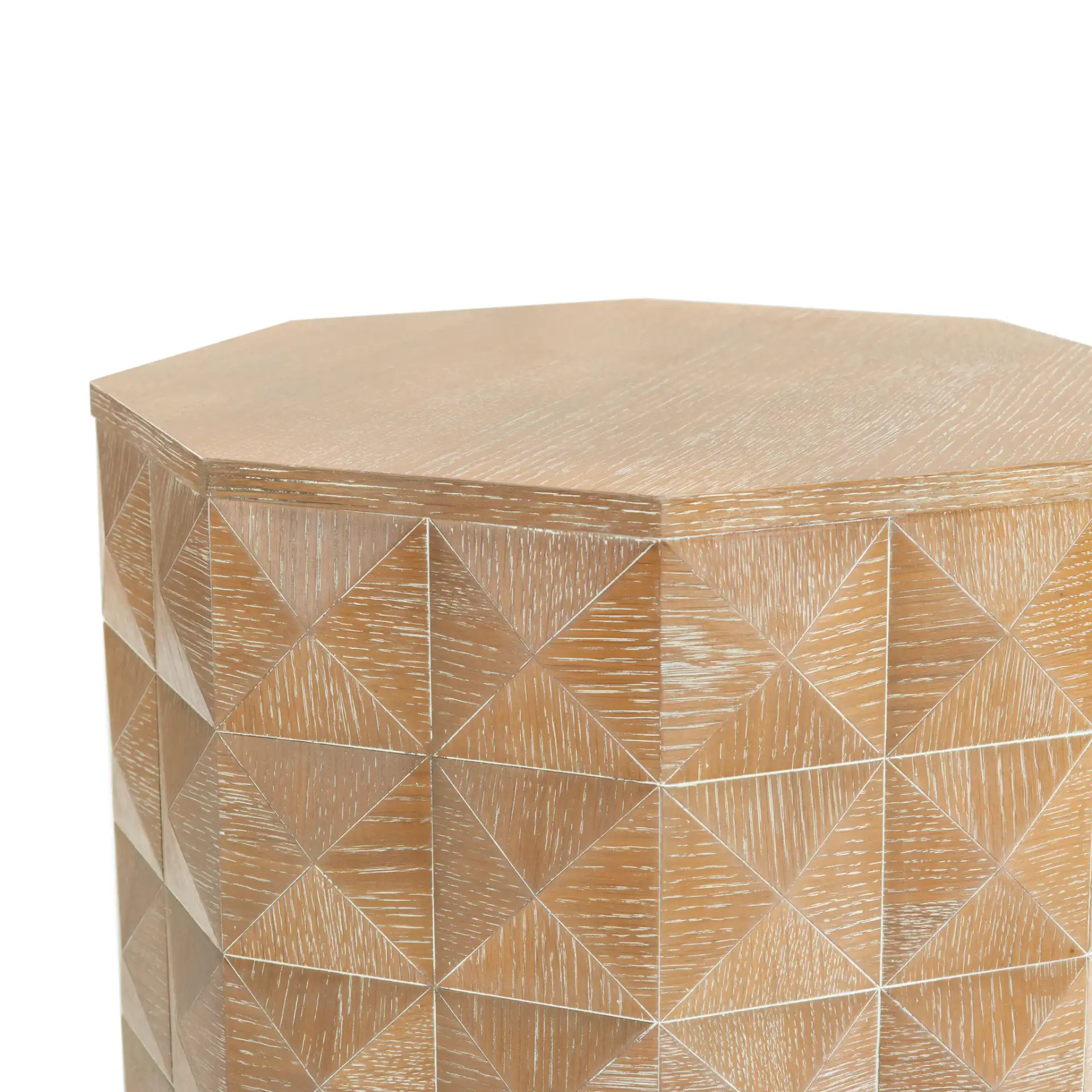 Patty Wood Octagon Accent Table in Natural in a styled room