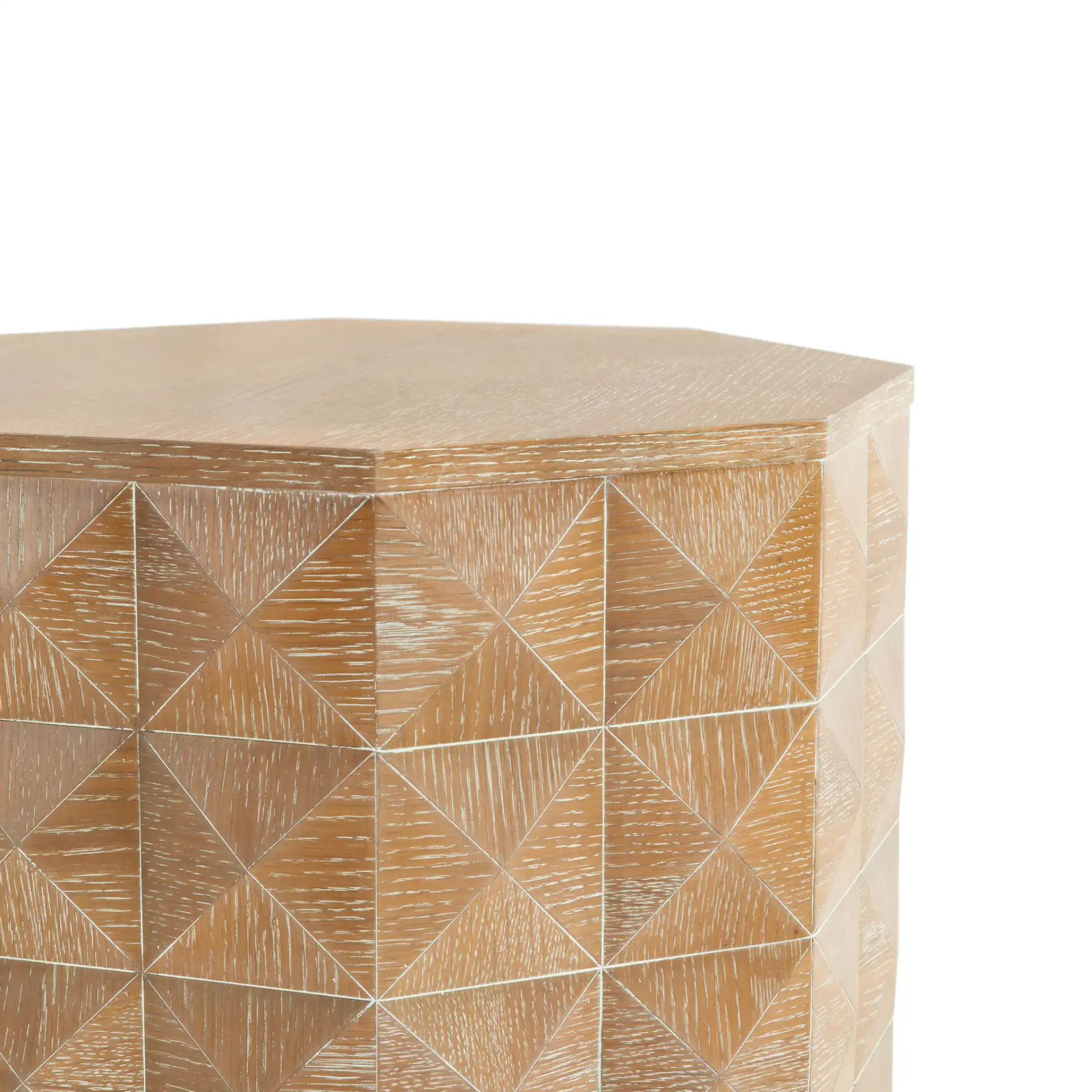 Patty Wood Octagon Accent Table in Natural in a styled room