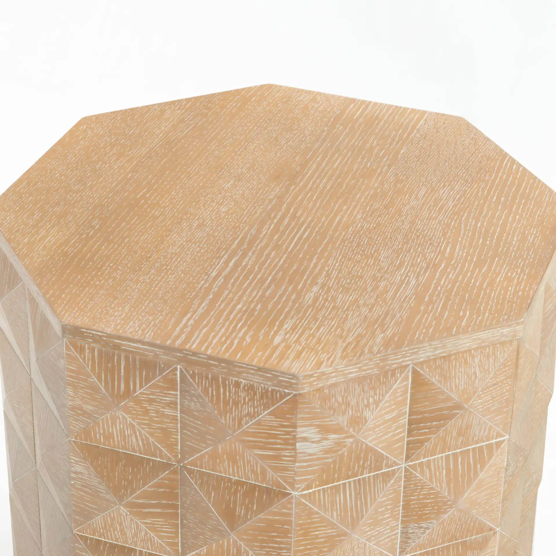 Patty Wood Octagon Accent Table in Natural in a styled room