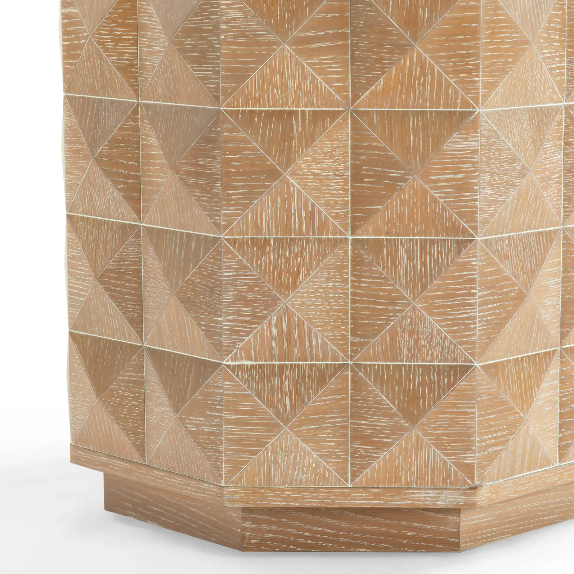 Patty Wood Octagon Accent Table in Natural, detail view
