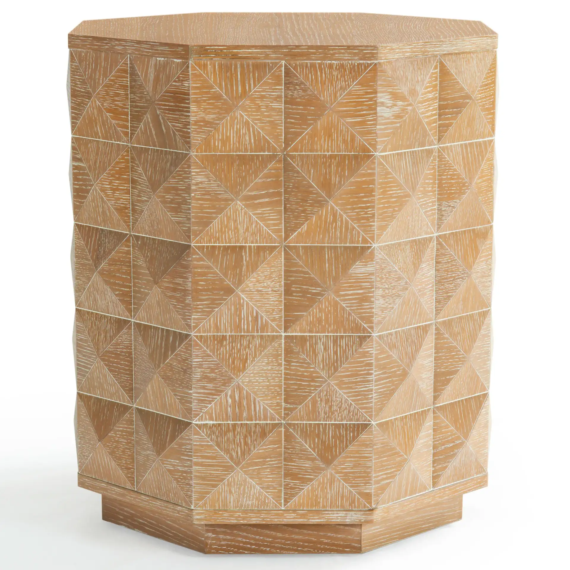 Patty Wood Octagon Accent Table in Natural, detail view