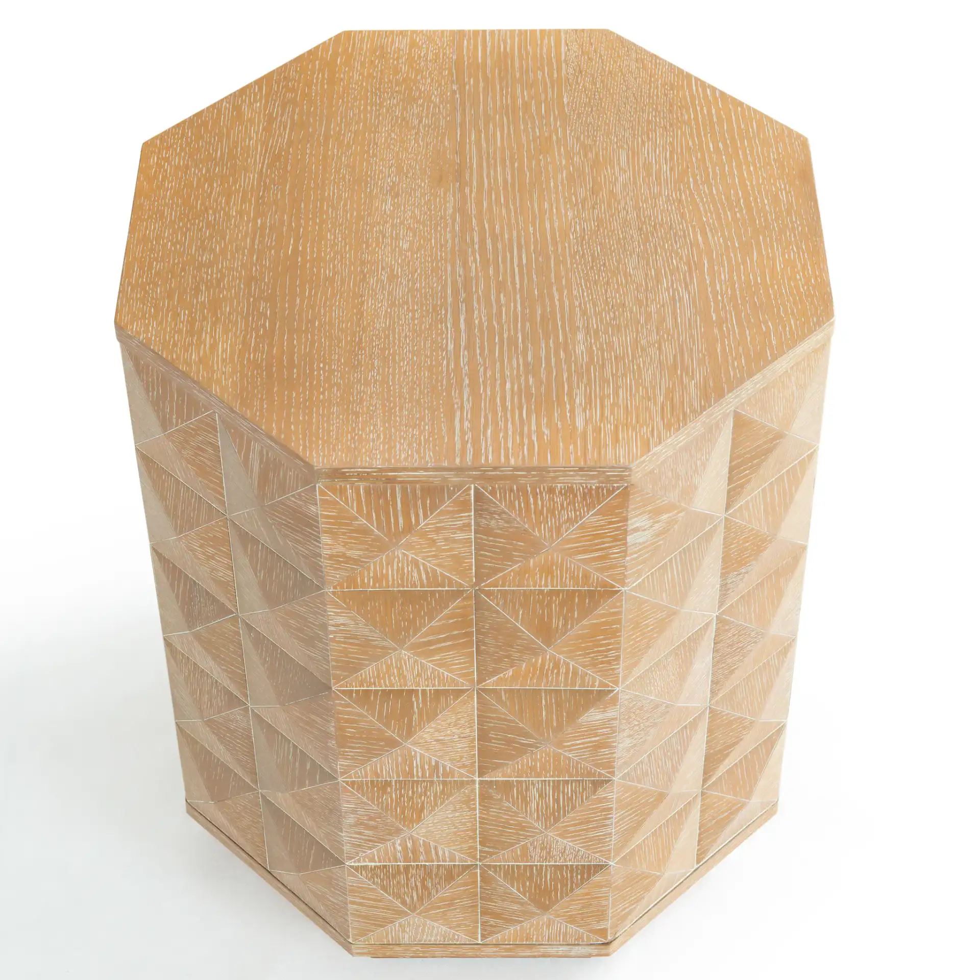 Patty Wood Octagon Accent Table in Natural, detail view