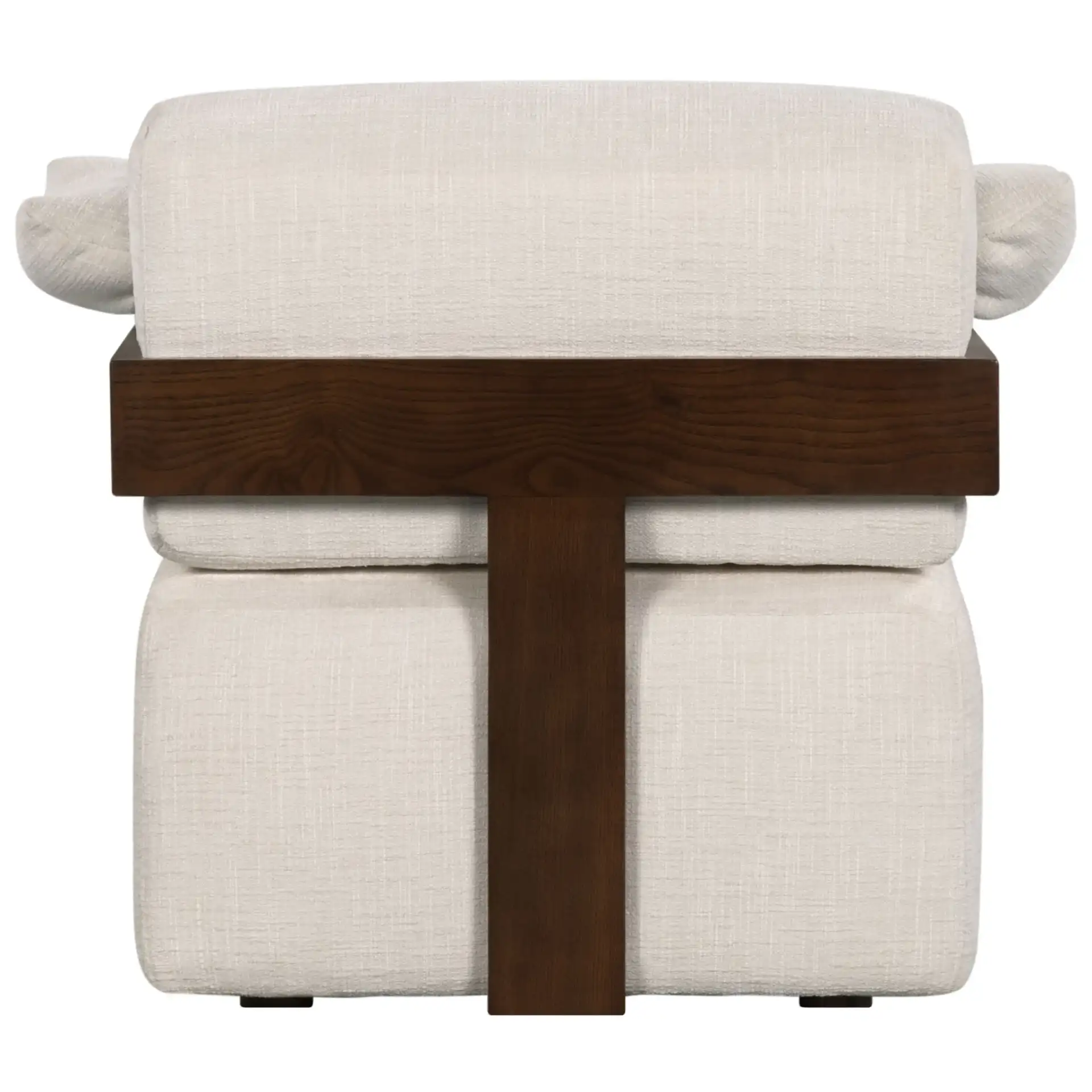 Ivybella Accent Chair in Ivory / Dark Brown, detail view