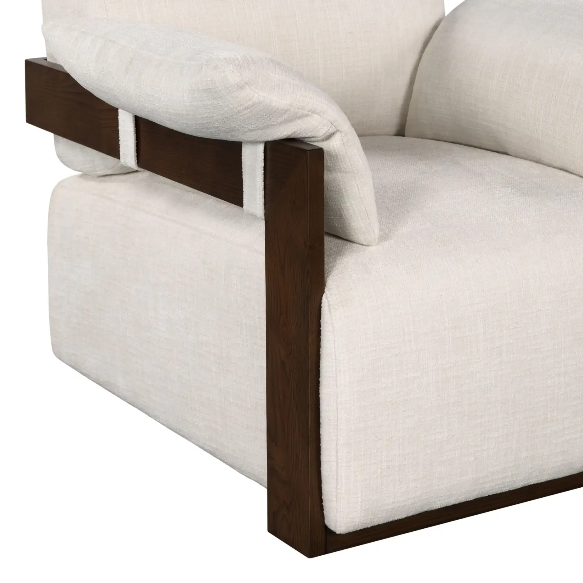 Ivybella Accent Chair in Ivory / Dark Brown in a styled room